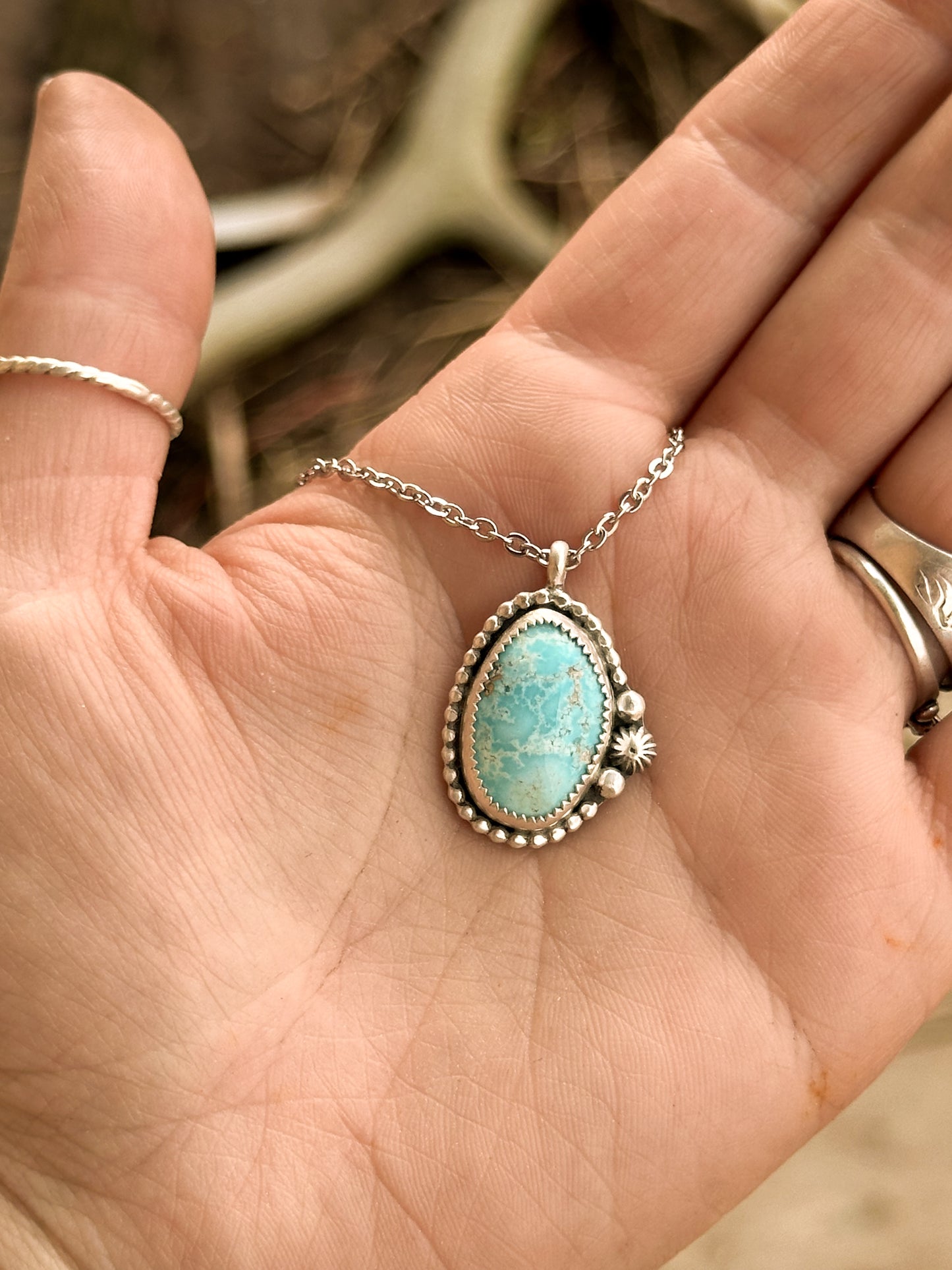 Bluebird Turquoise & Sterling Silver Necklace