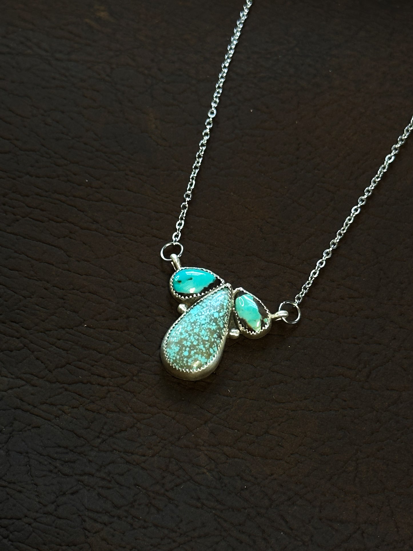 Number 8 & Carico Turquoise & Sterling Silver Necklace