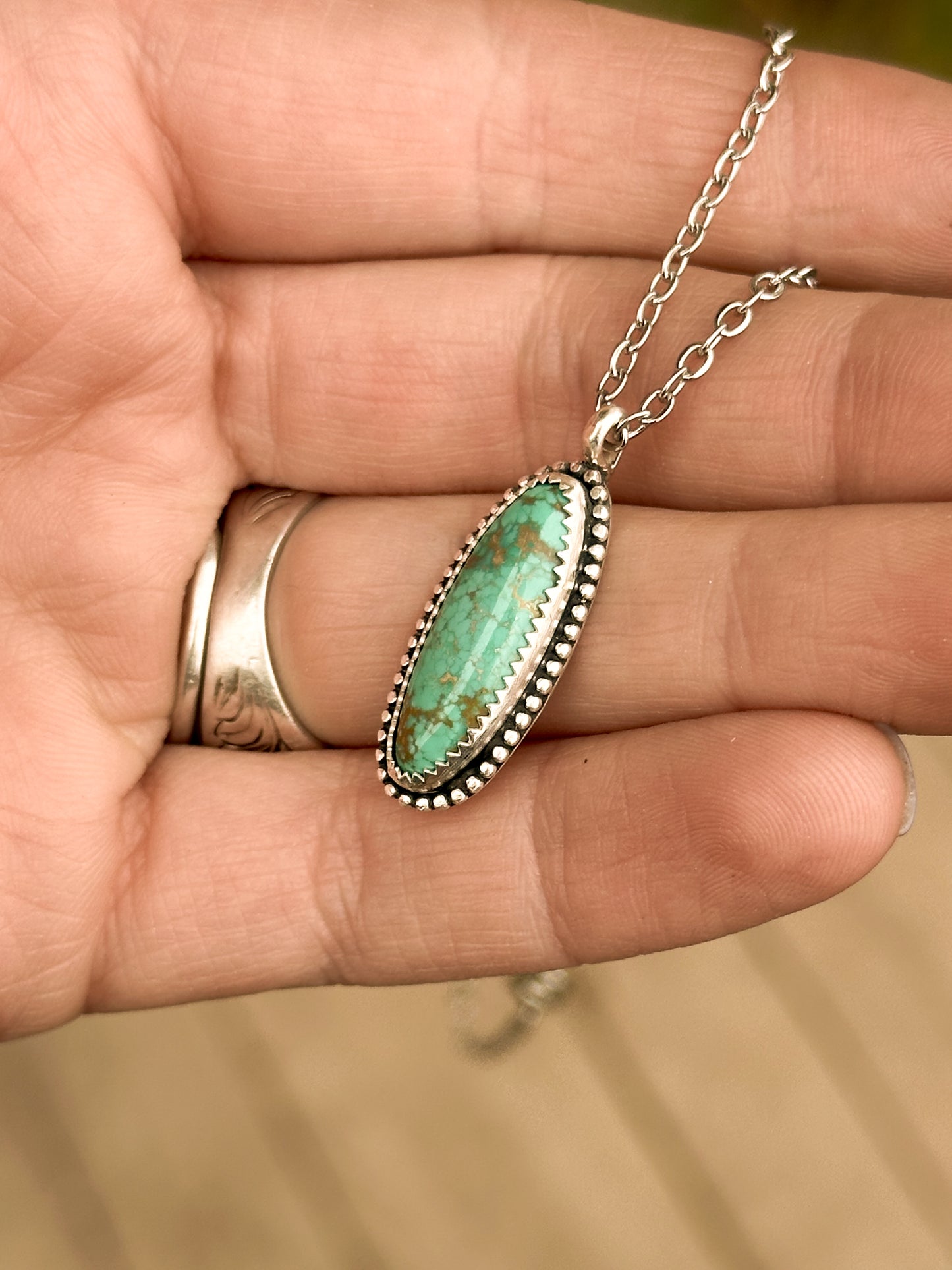 Carico Lake Turquoise & Sterling Silver Pendant Necklace