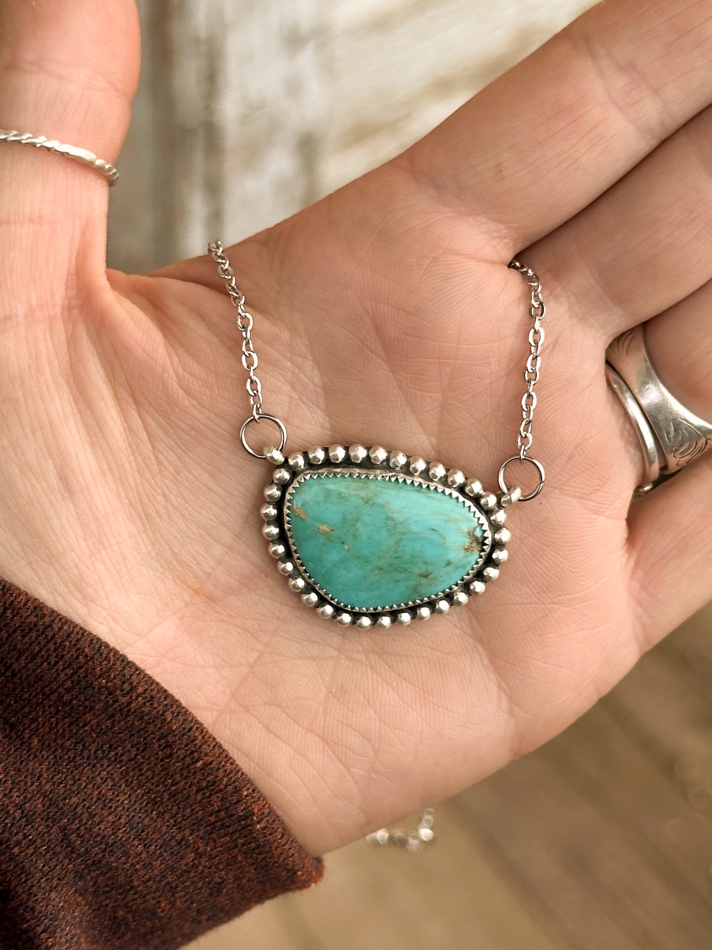 Baja Turquoise & Sterling Silver Statement Necklace