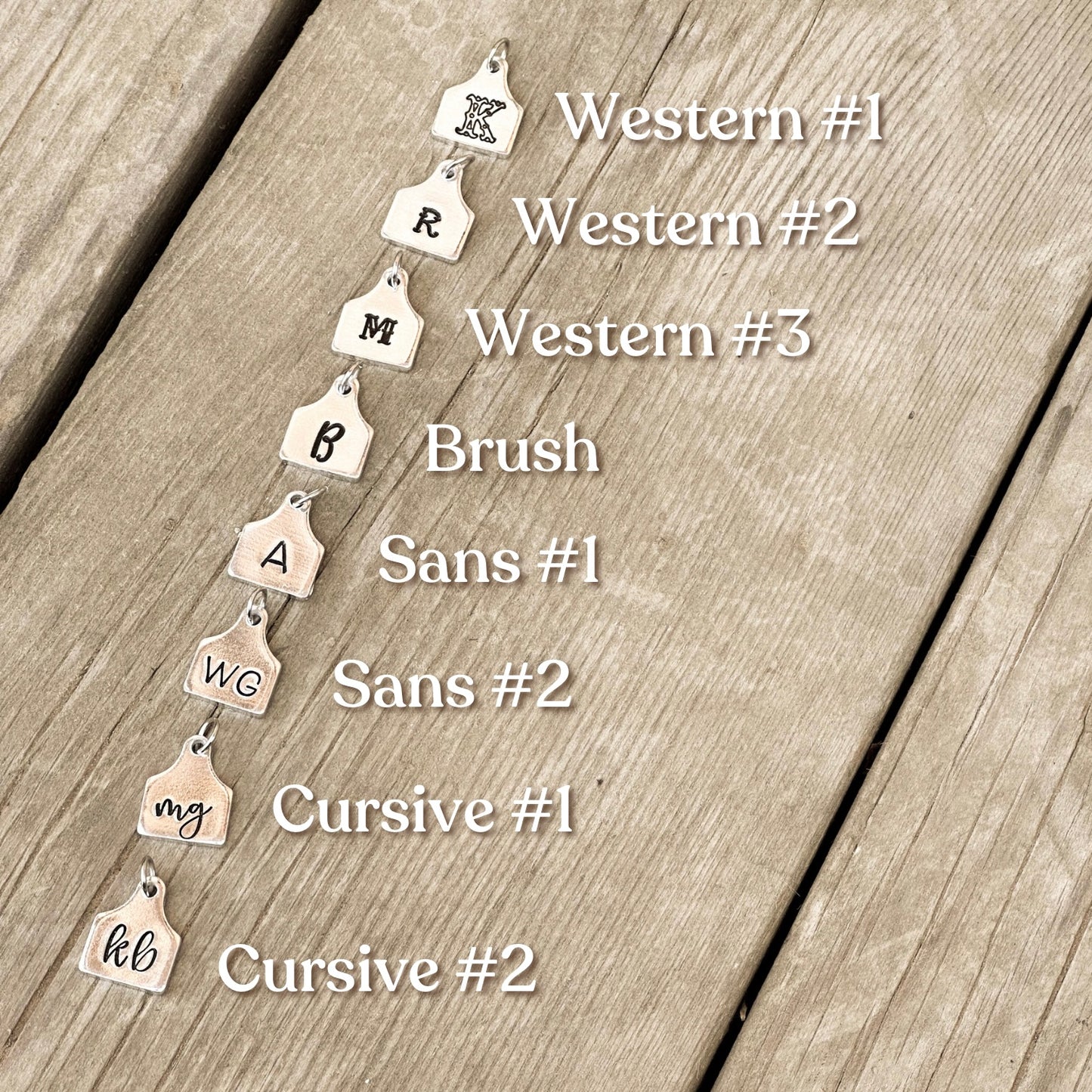 Initial Cattle Ear Tag Necklace - Pearl