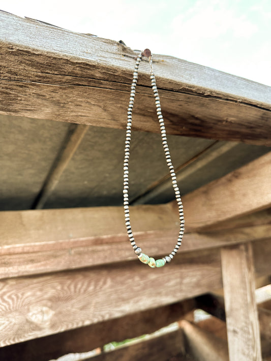 Faux Navajo Pearl & Turquoise Necklace