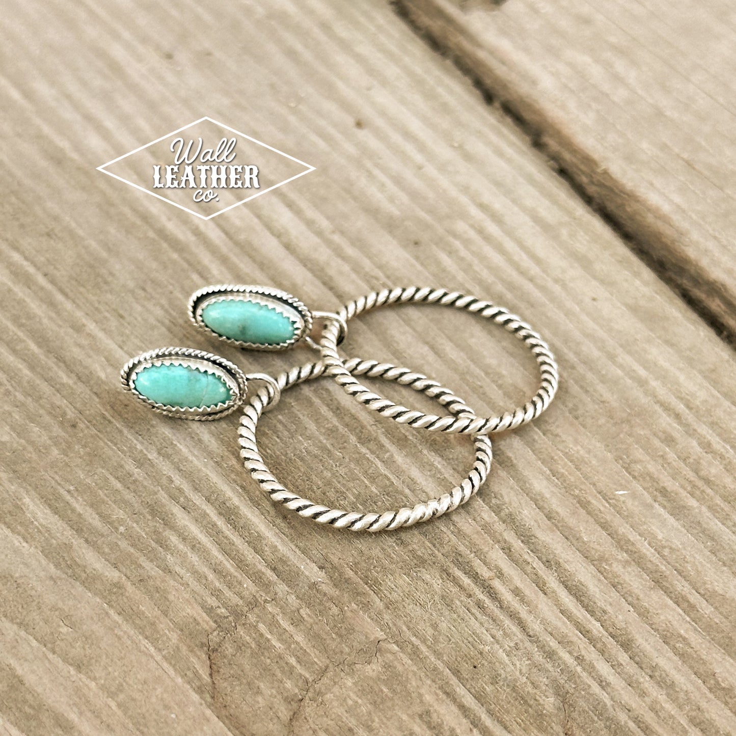 Sonora Turquoise & Sterling Silver Stud Hoop Earrings