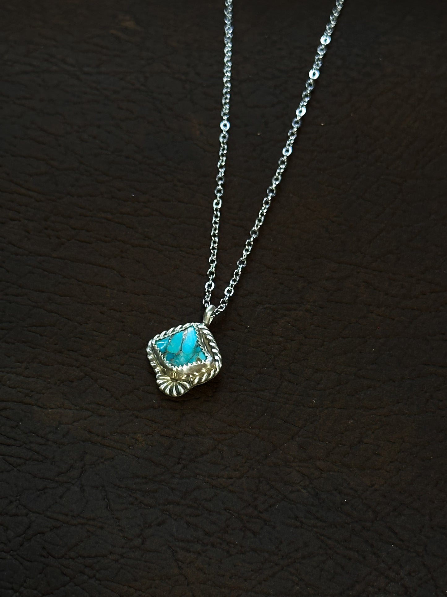 Turquoise & Sterling Silver Pendant Necklace