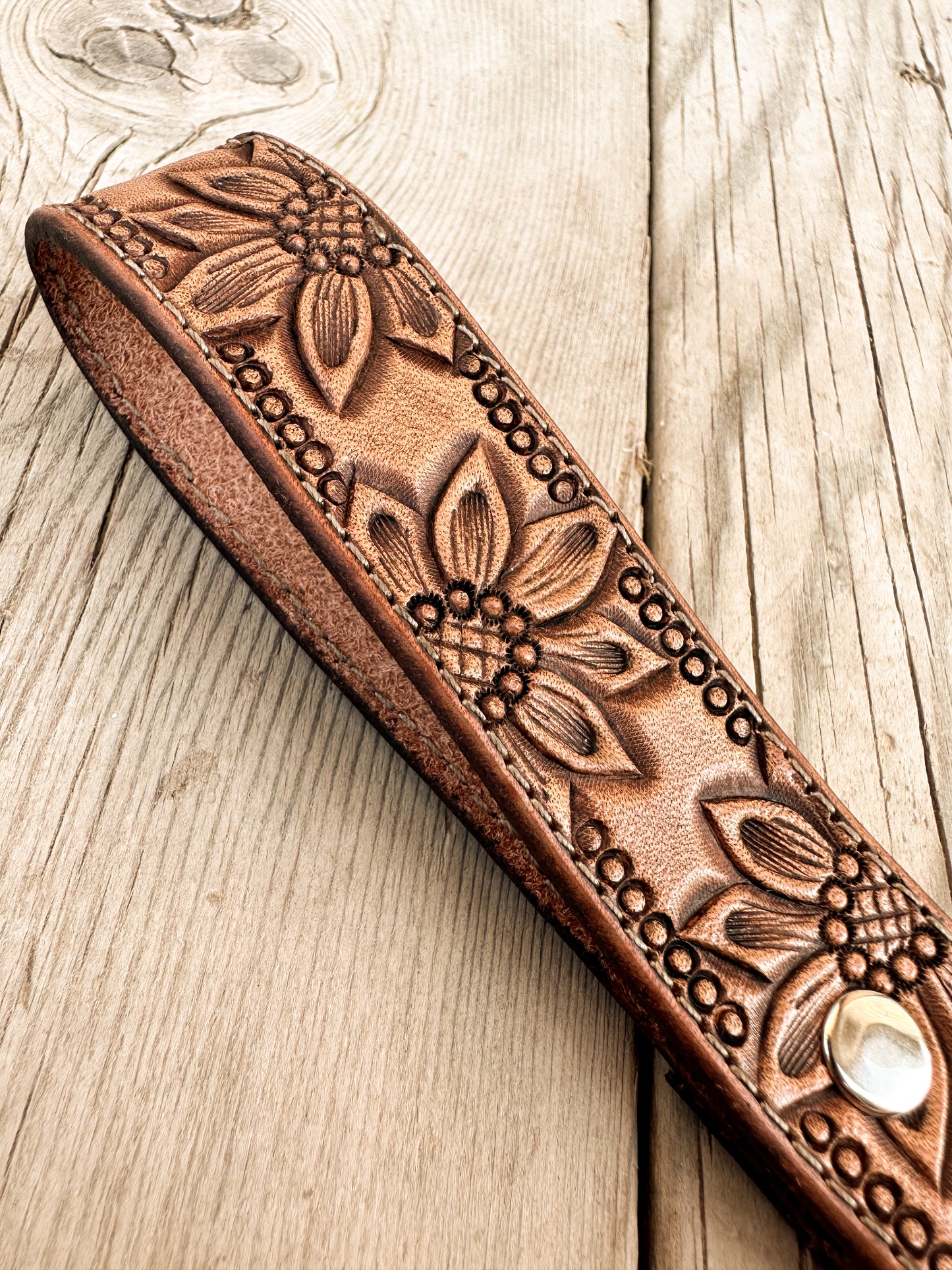 Sunflower & Dots Key Fob Keychain