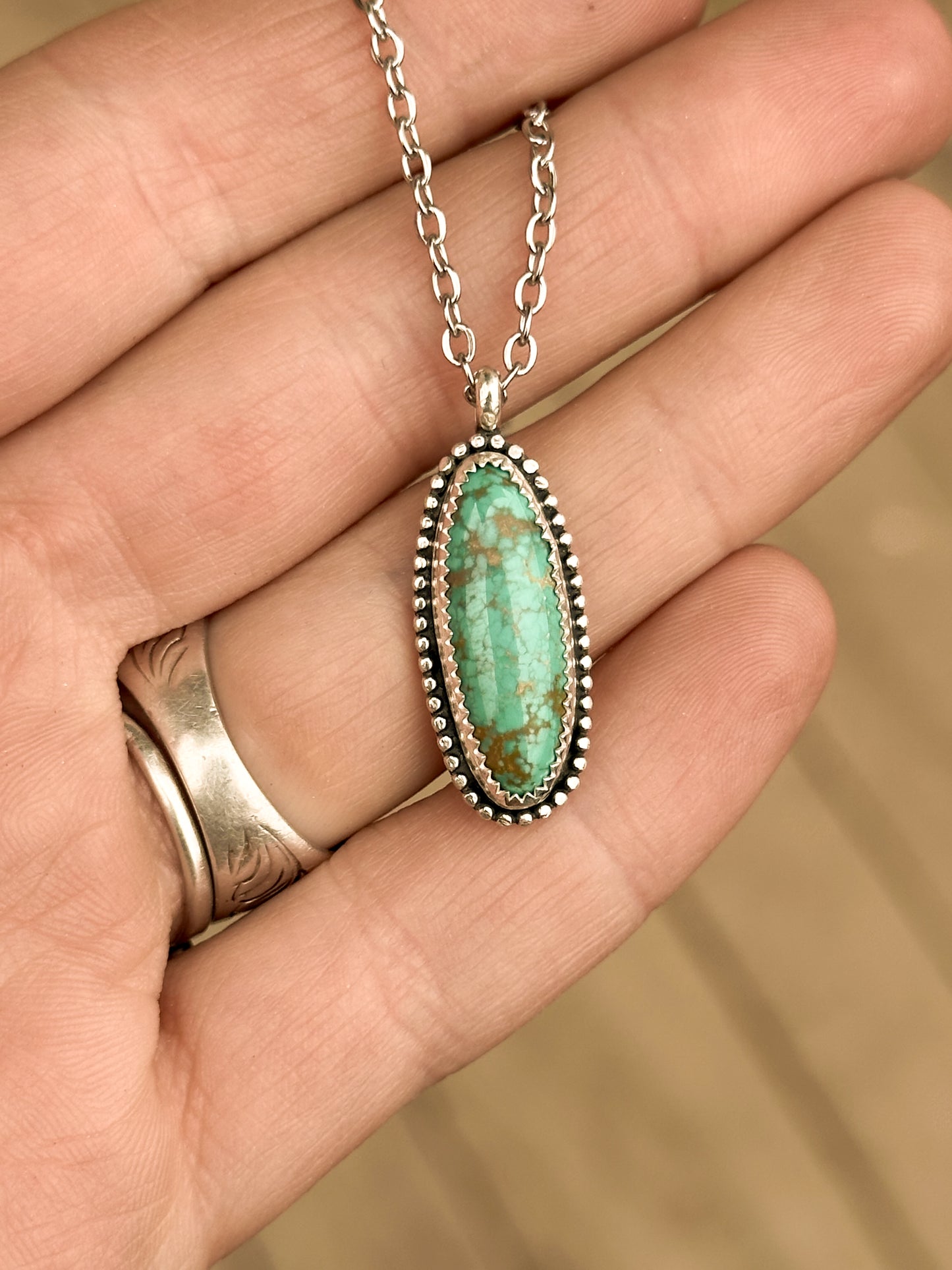 Carico Lake Turquoise & Sterling Silver Pendant Necklace