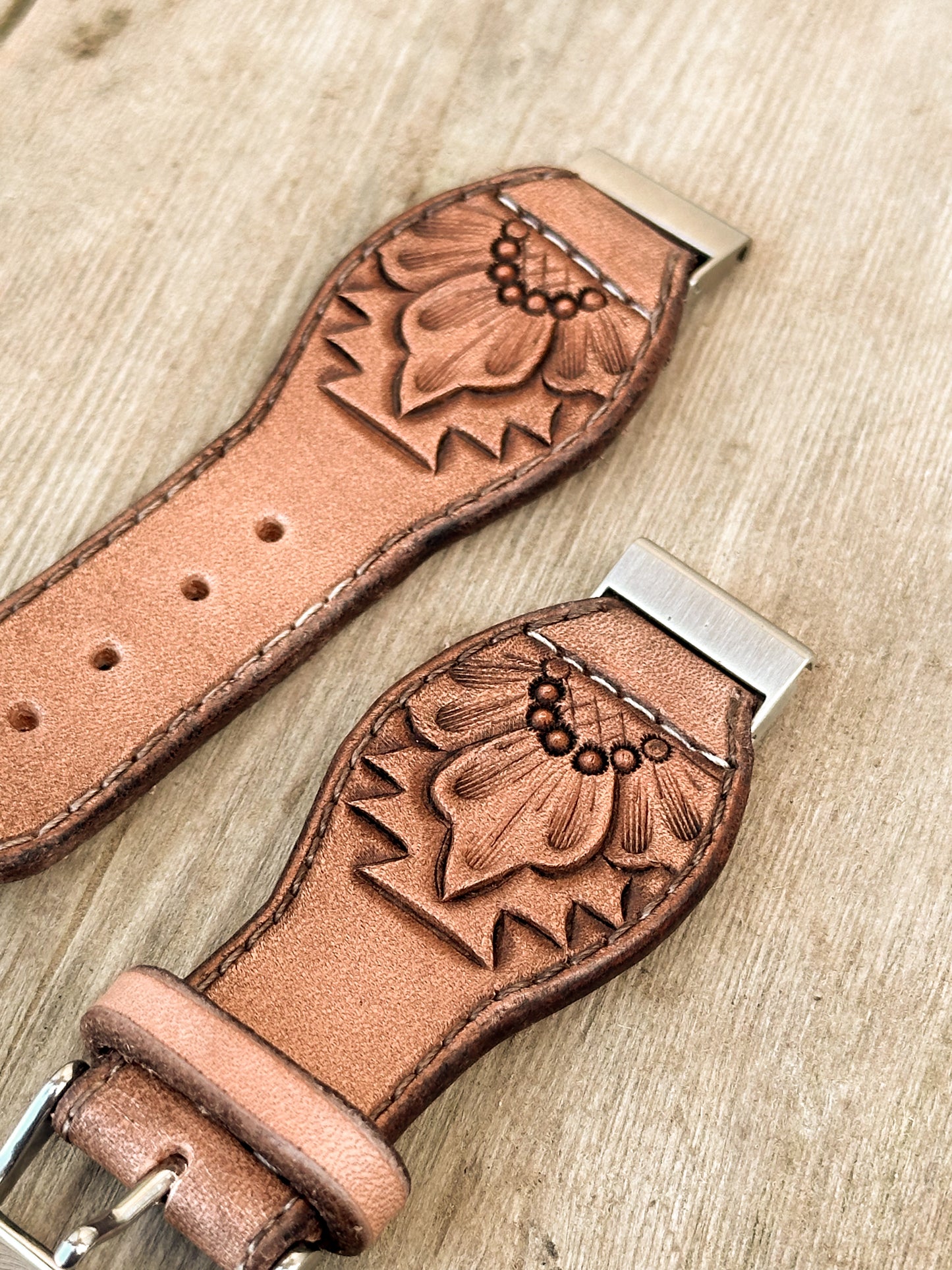 Aztec Flower Leather Smart Watch Band