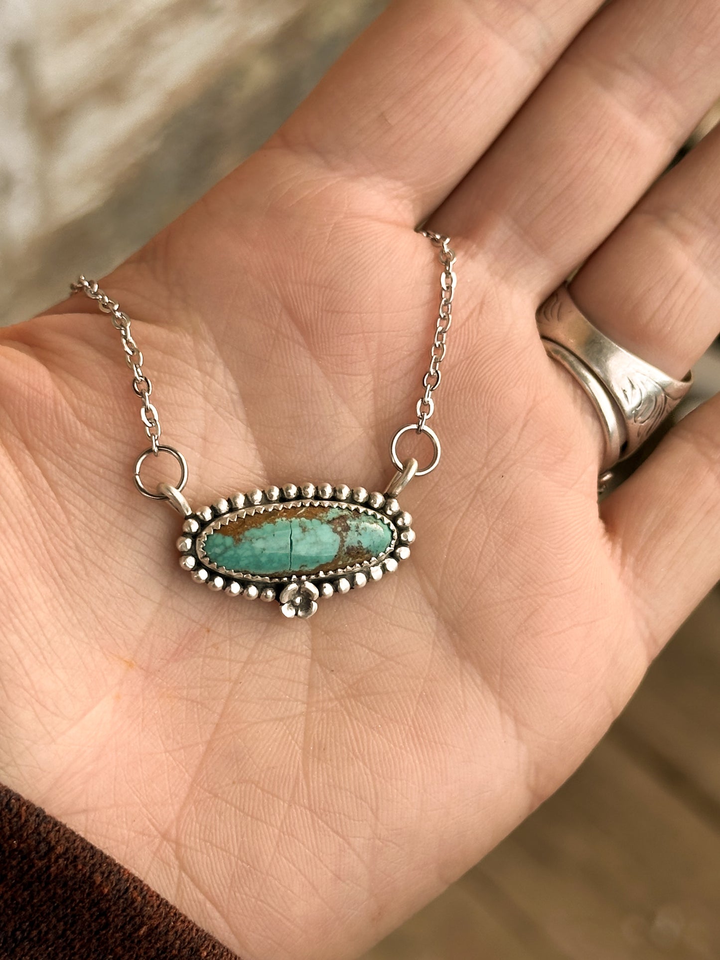 Carico Turquoise & Sterling Silver Necklace