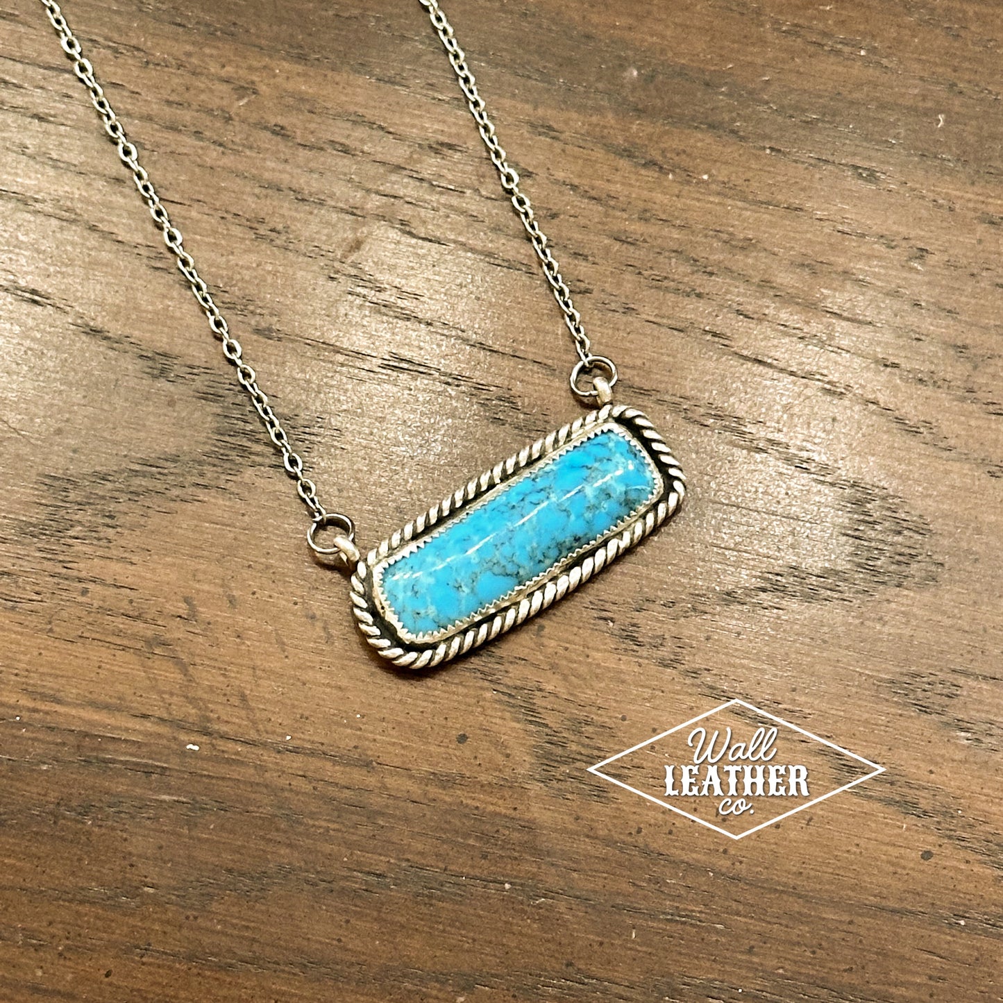 Kingman Turquoise & Sterling Silver Bar Necklace