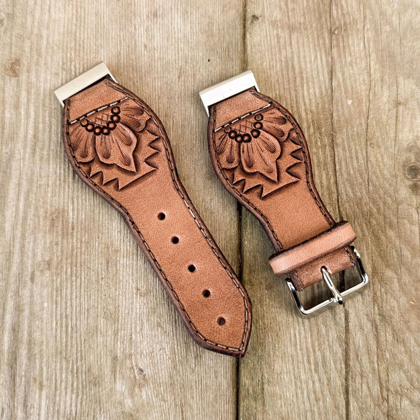 Aztec Flower Leather Smart Watch Band