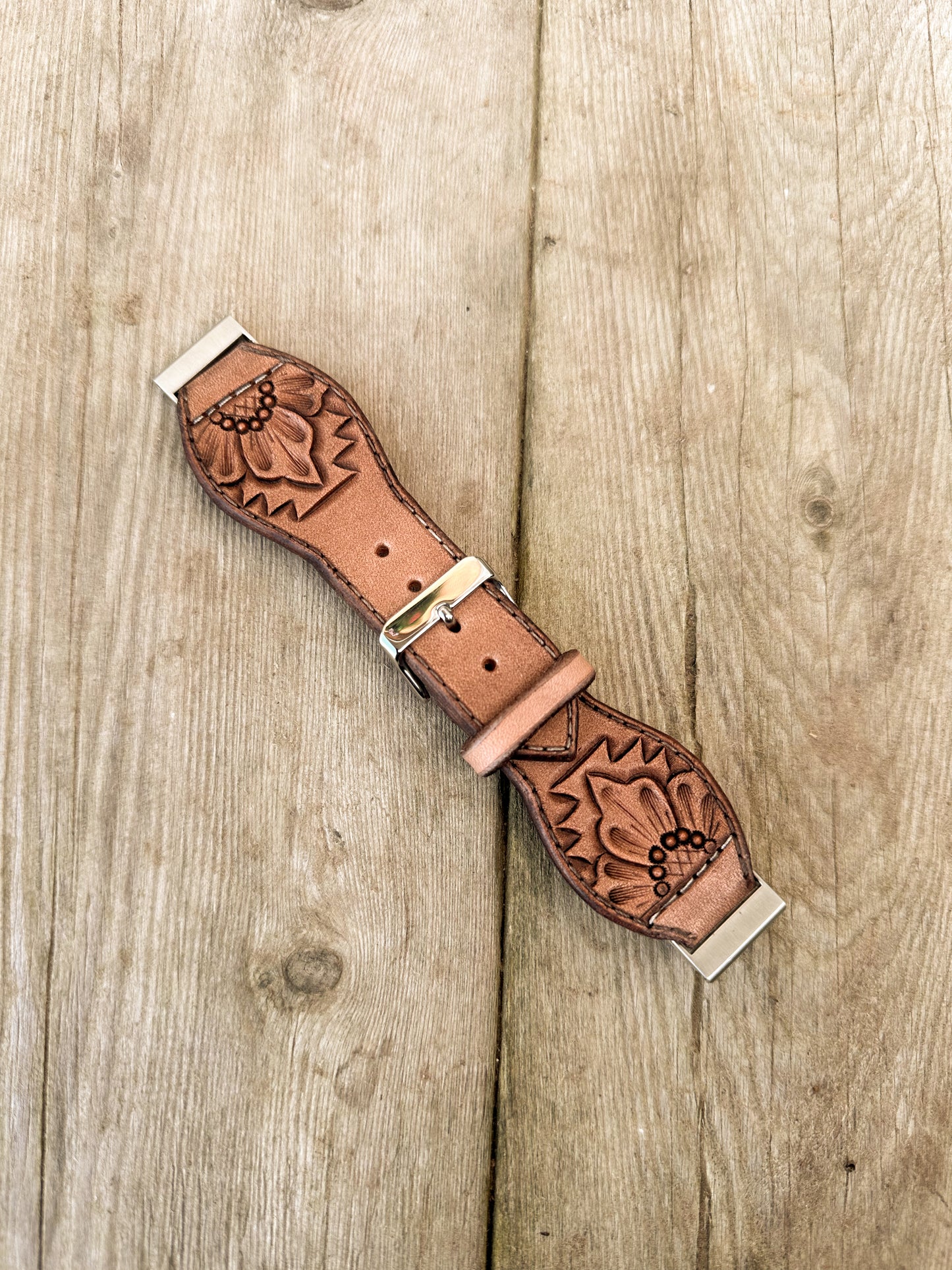 Aztec Flower Leather Smart Watch Band