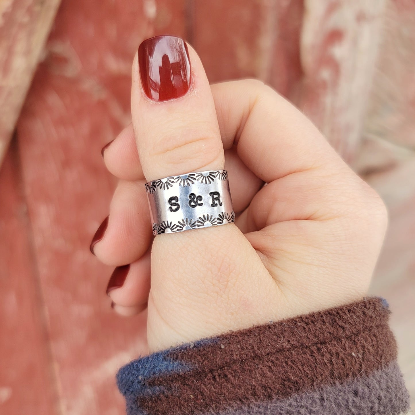 Personalized Initials Western Ring