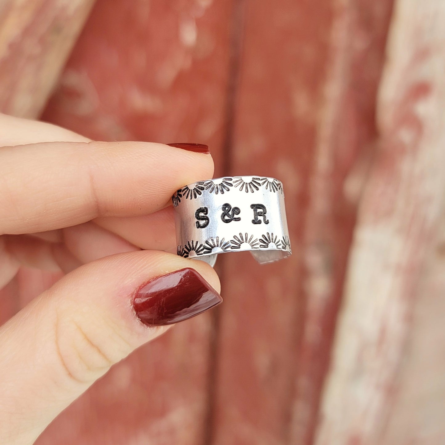Personalized Initials Western Ring