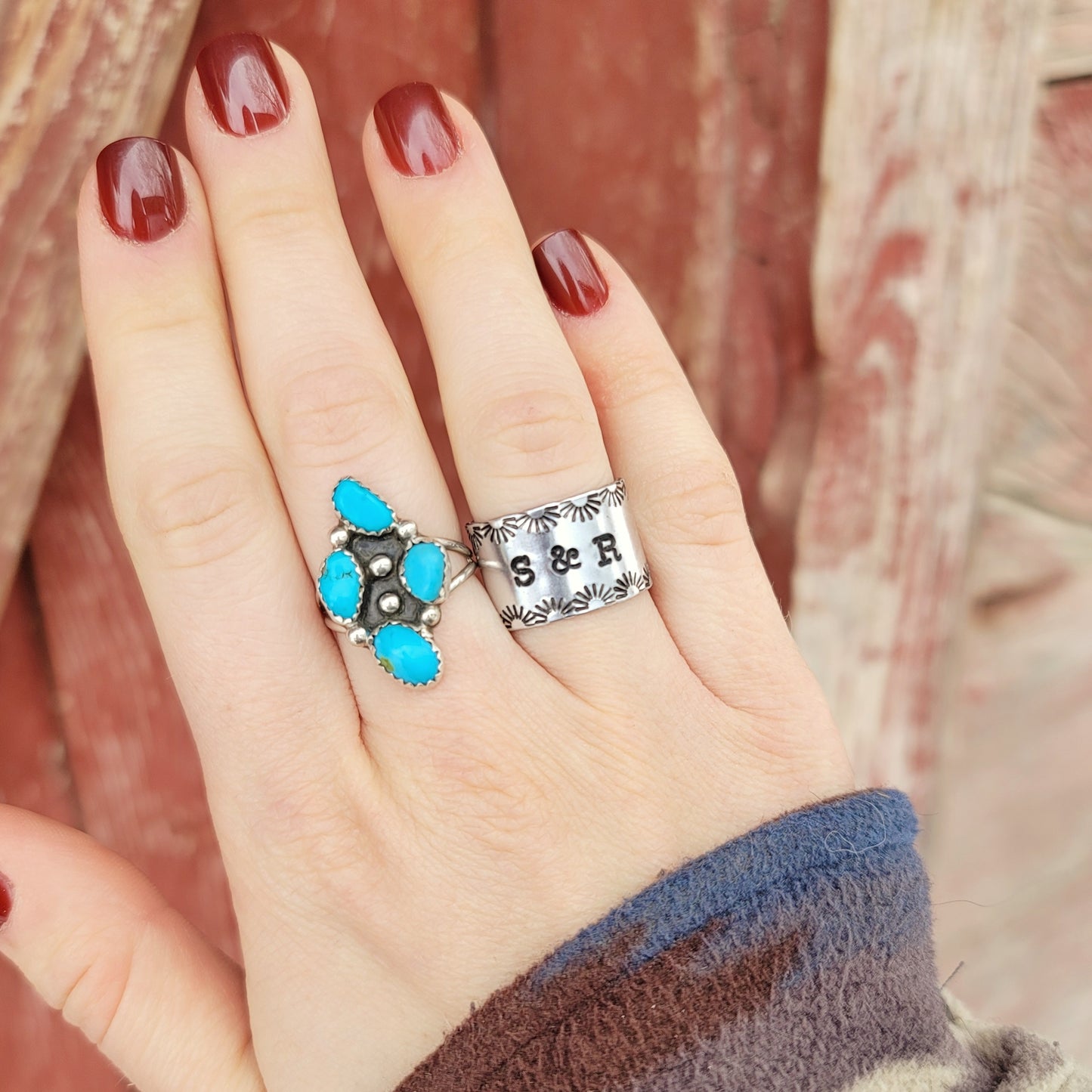 Personalized Initials Western Ring