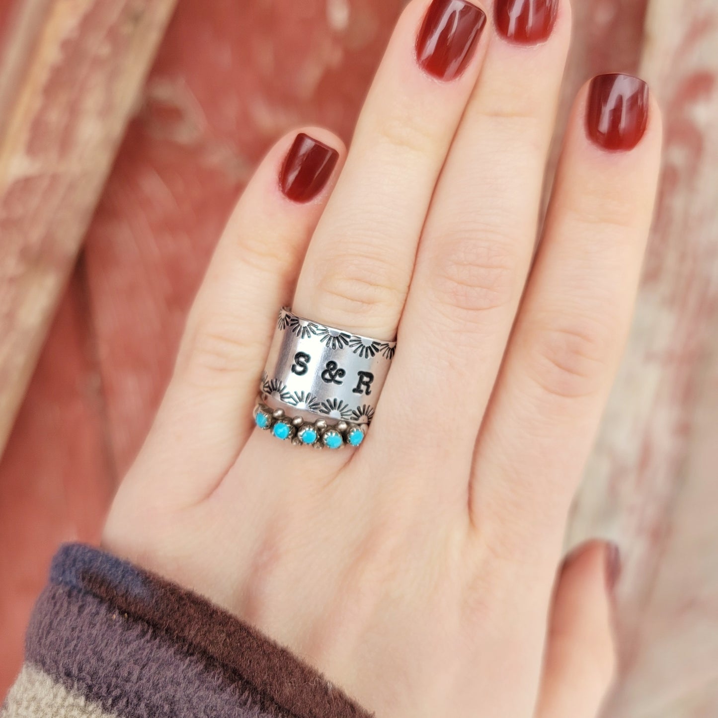 Personalized Initials Western Ring