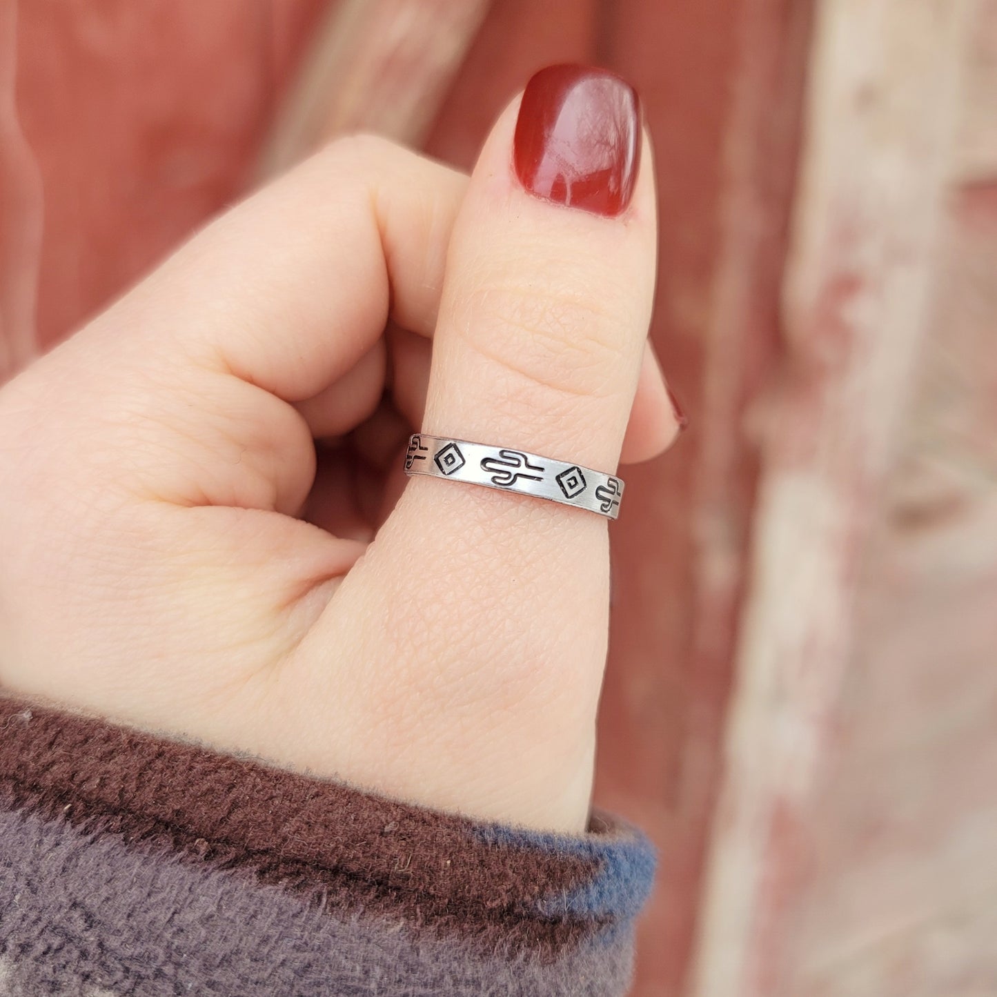 Cactus Diamond Print Ring