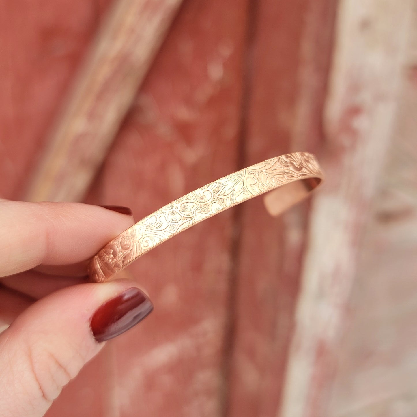 Paisley Print Copper Bracelet