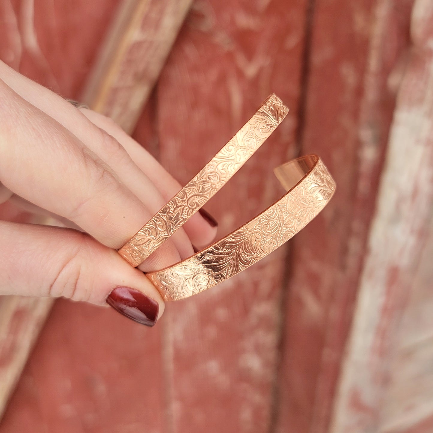 Paisley Print Copper Bracelet