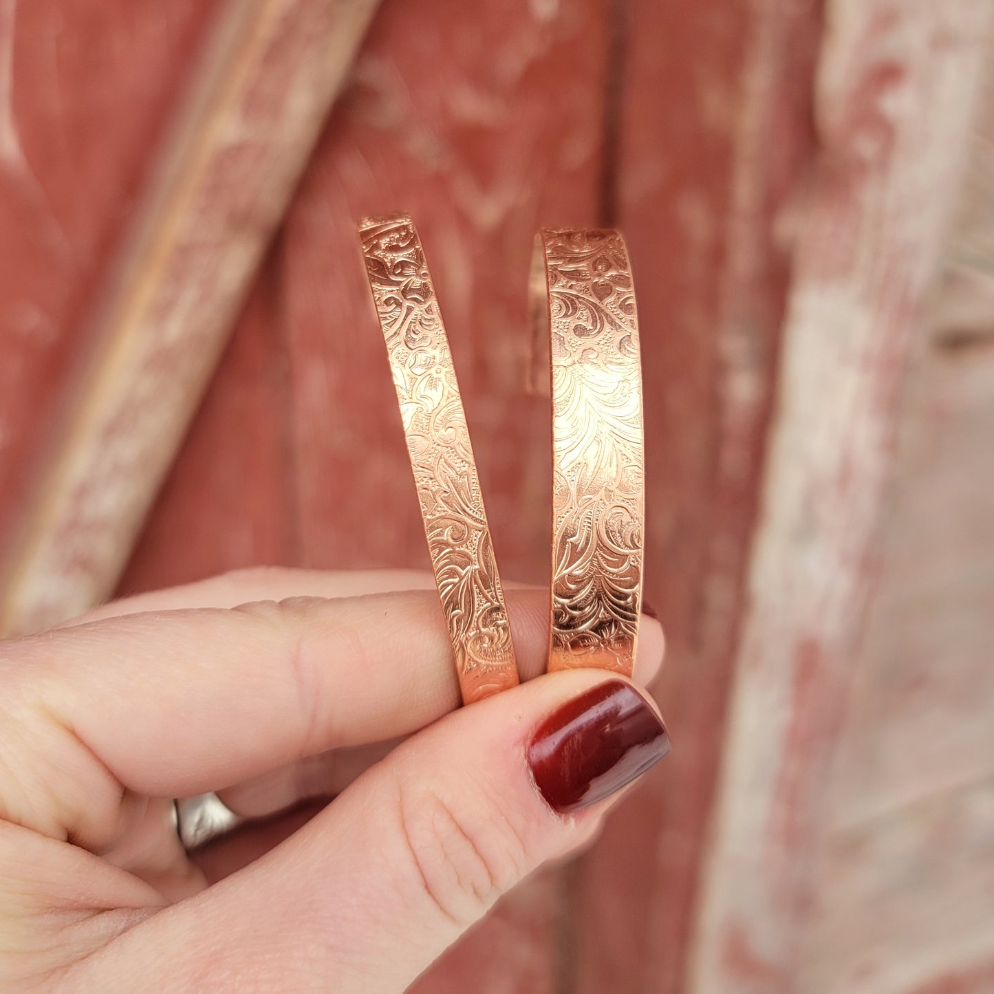 Paisley Print Copper Bracelet