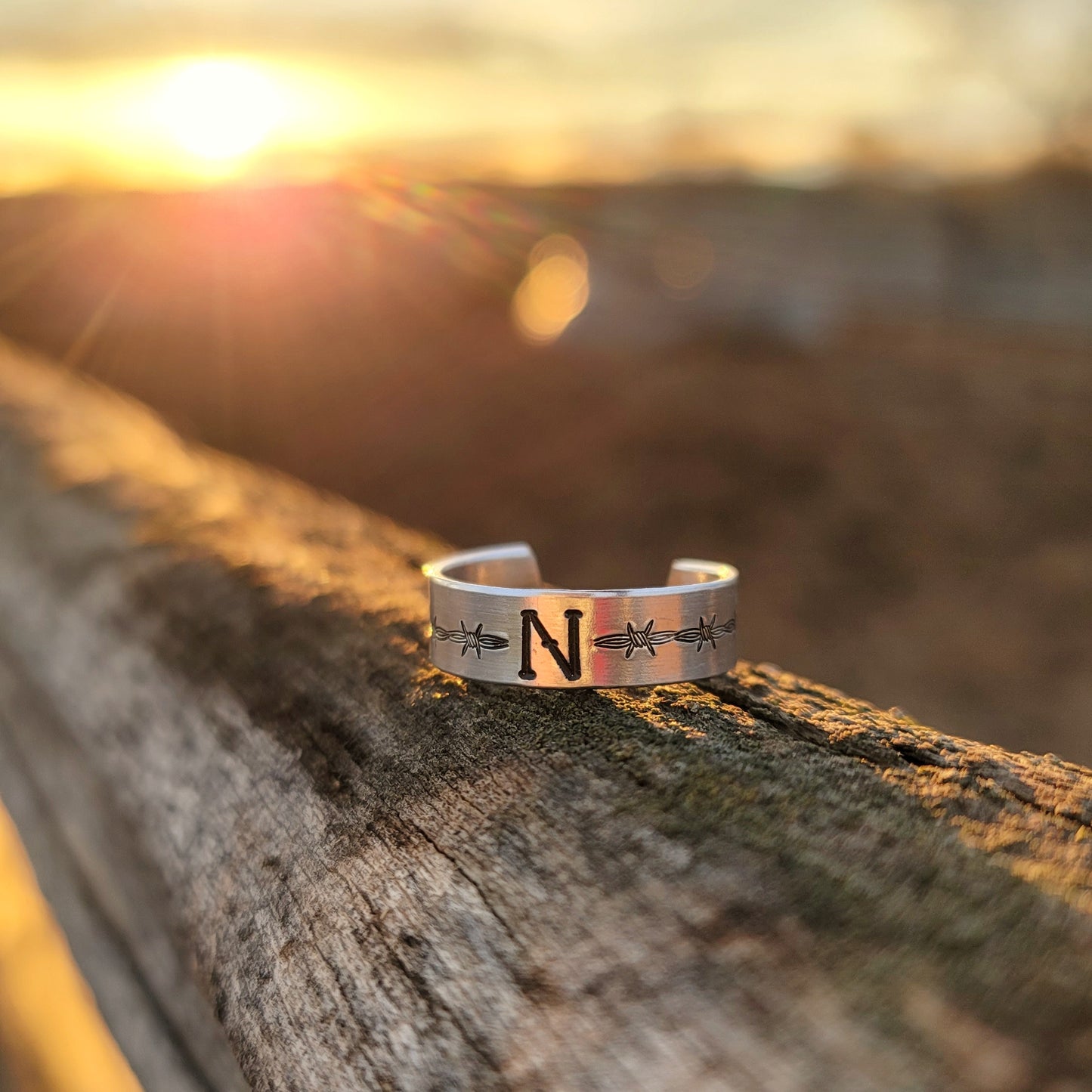 Barbed Wire Initial Ring