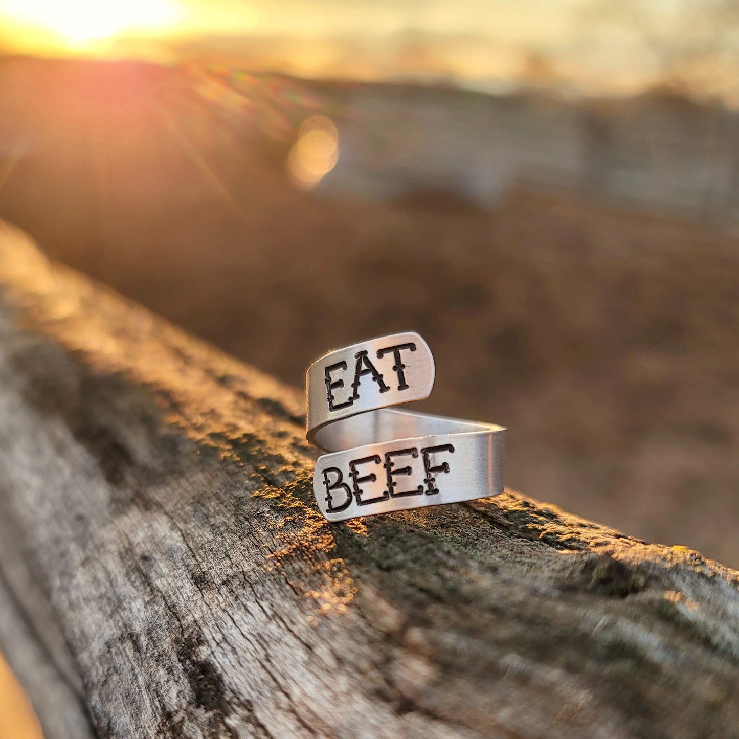 Eat Beef Western Wrap Ring
