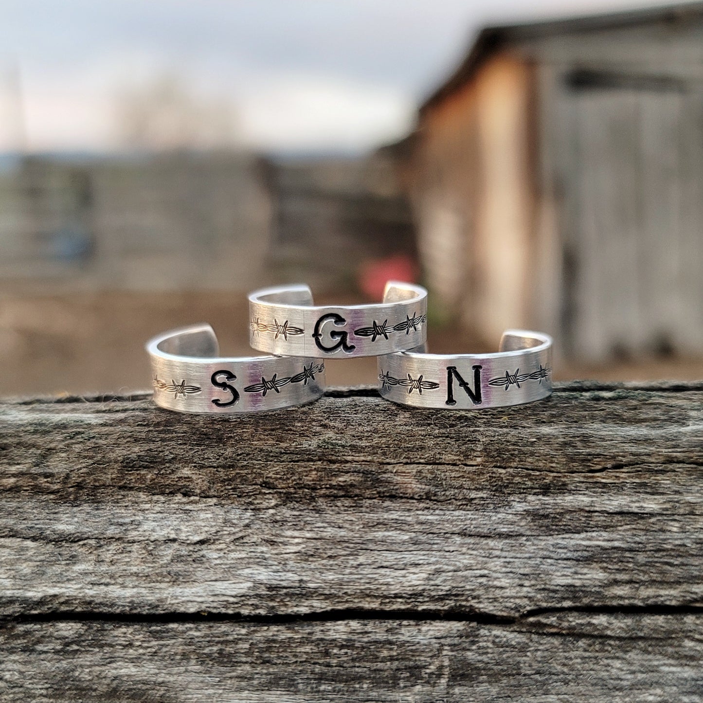 Barbed Wire Initial Ring