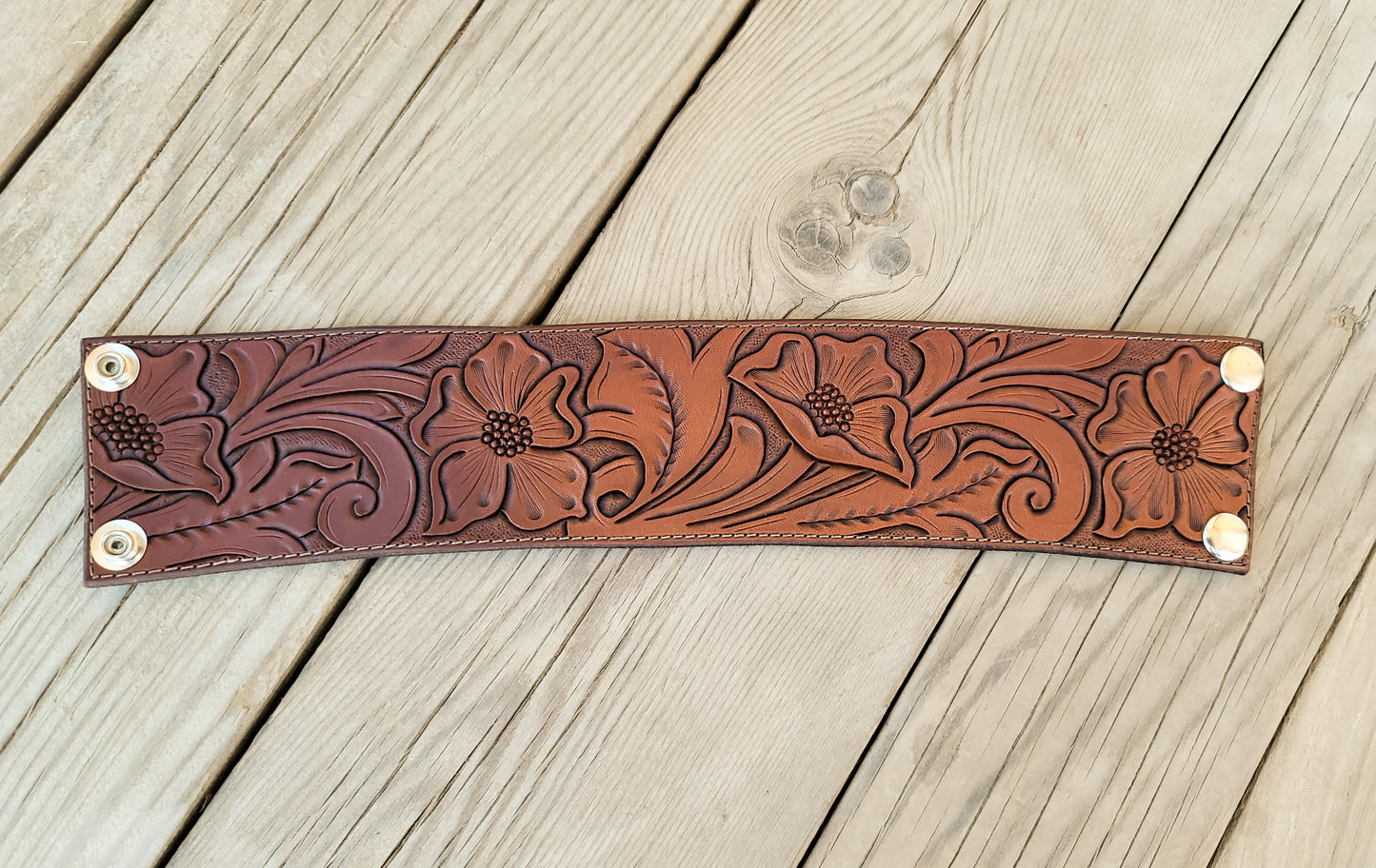 Floral Leather Coffee Sleeve