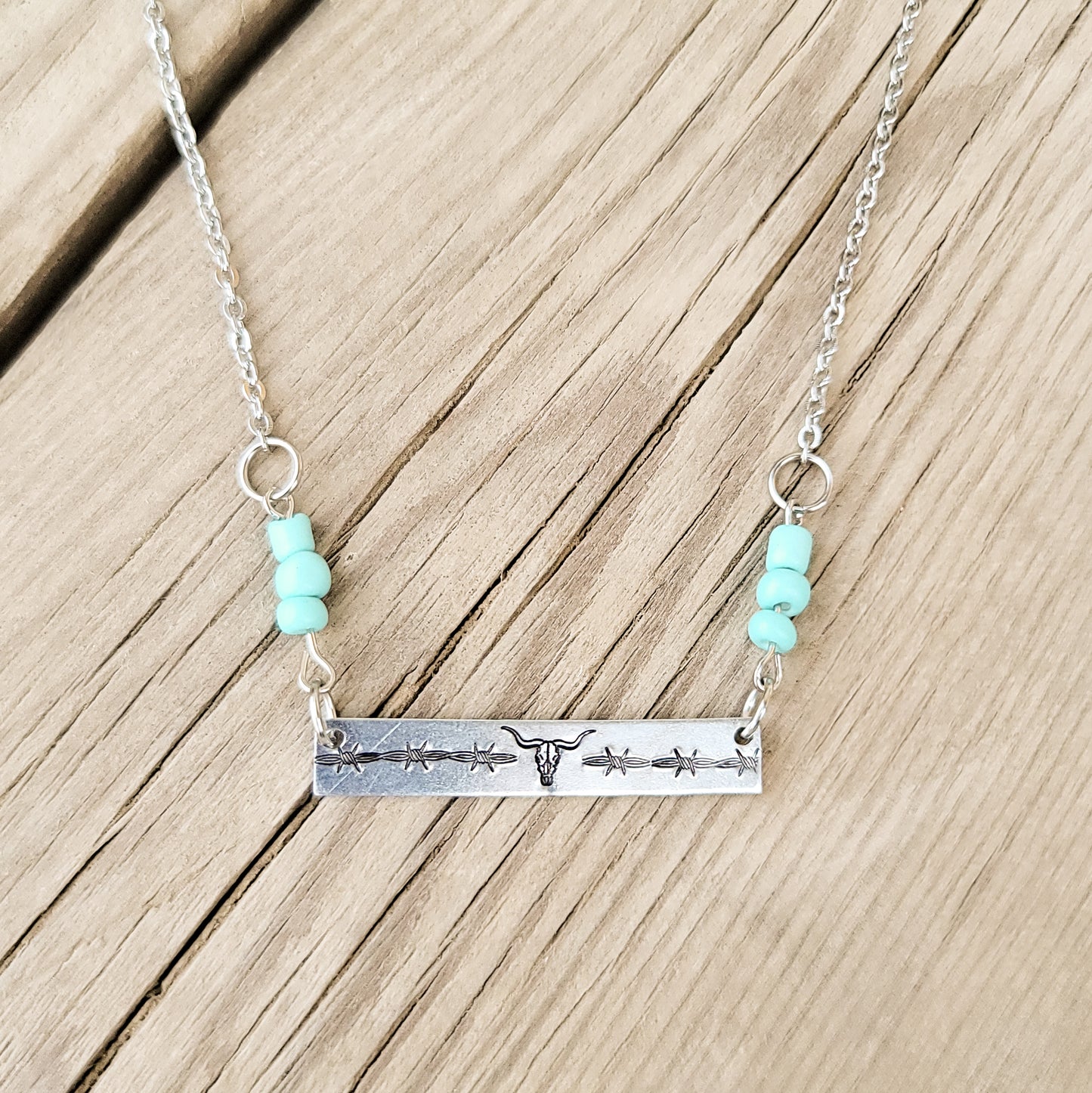 Bar Necklace with Turquoise