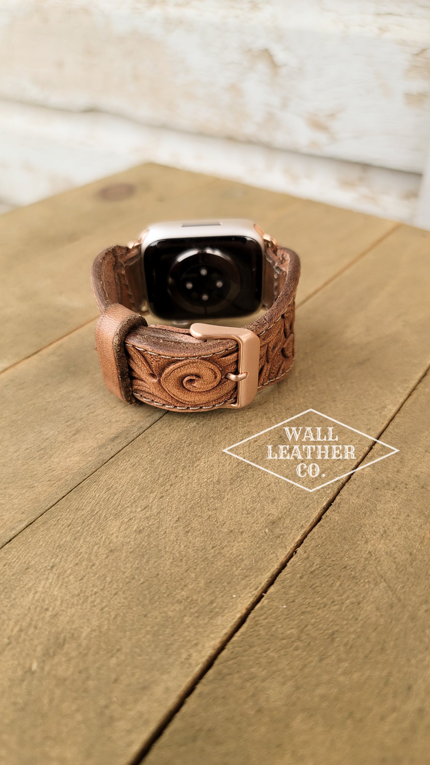 Sunflowers & Scrollwork Leather Smart Watch Band