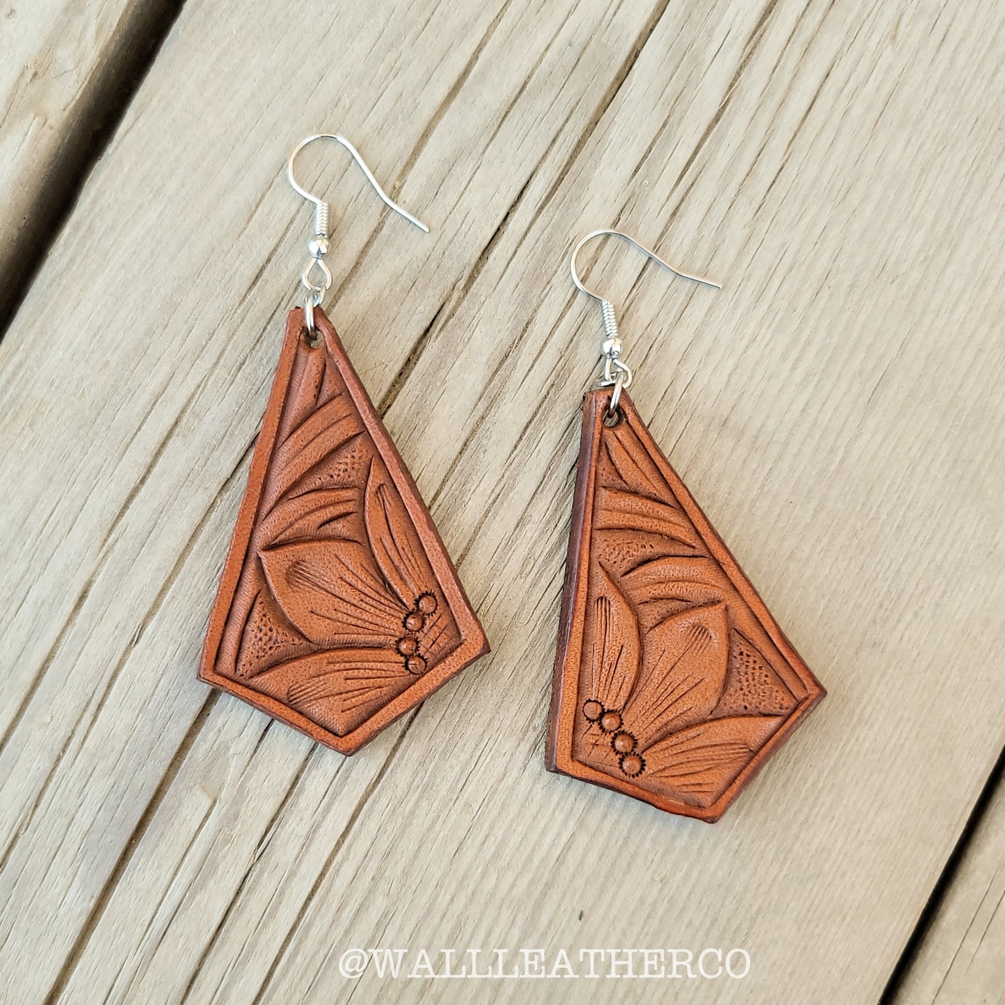 Sunflower Kite Leather Earrings