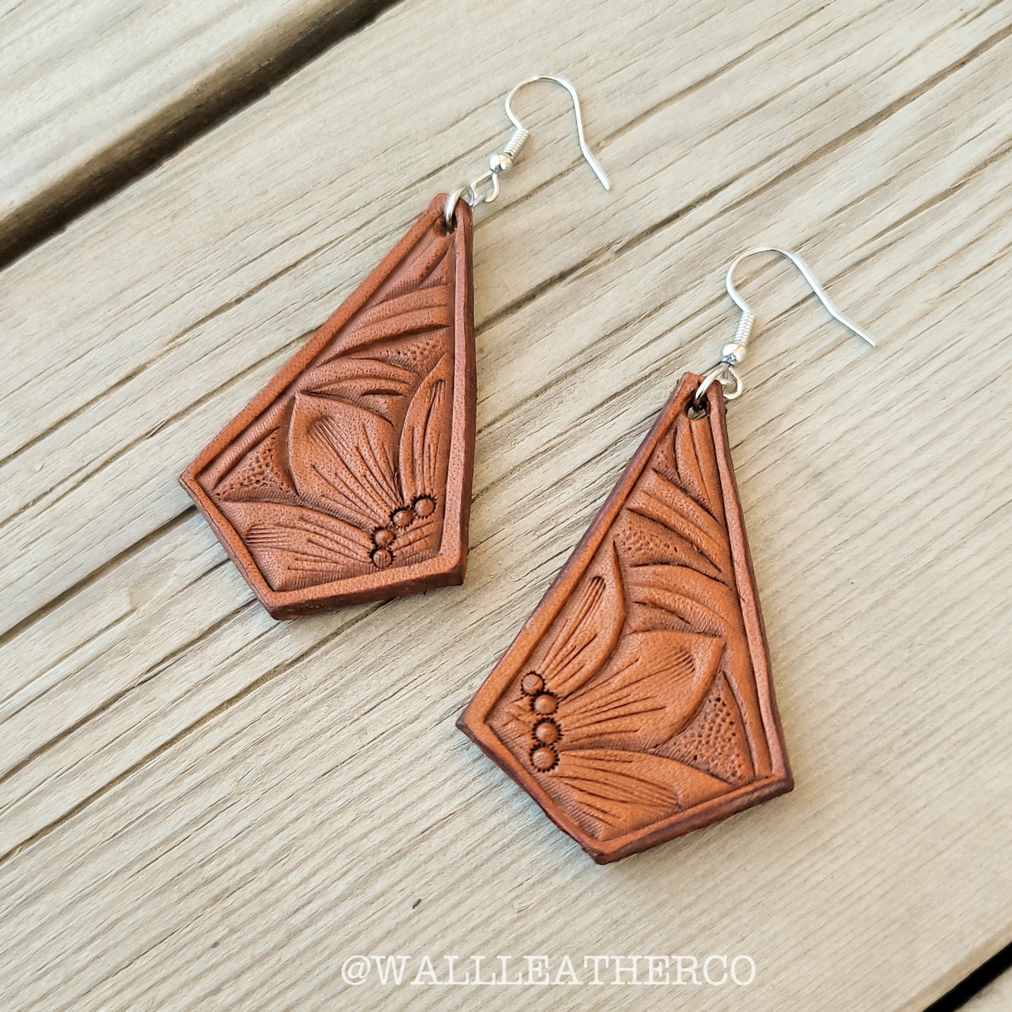 Sunflower Kite Leather Earrings