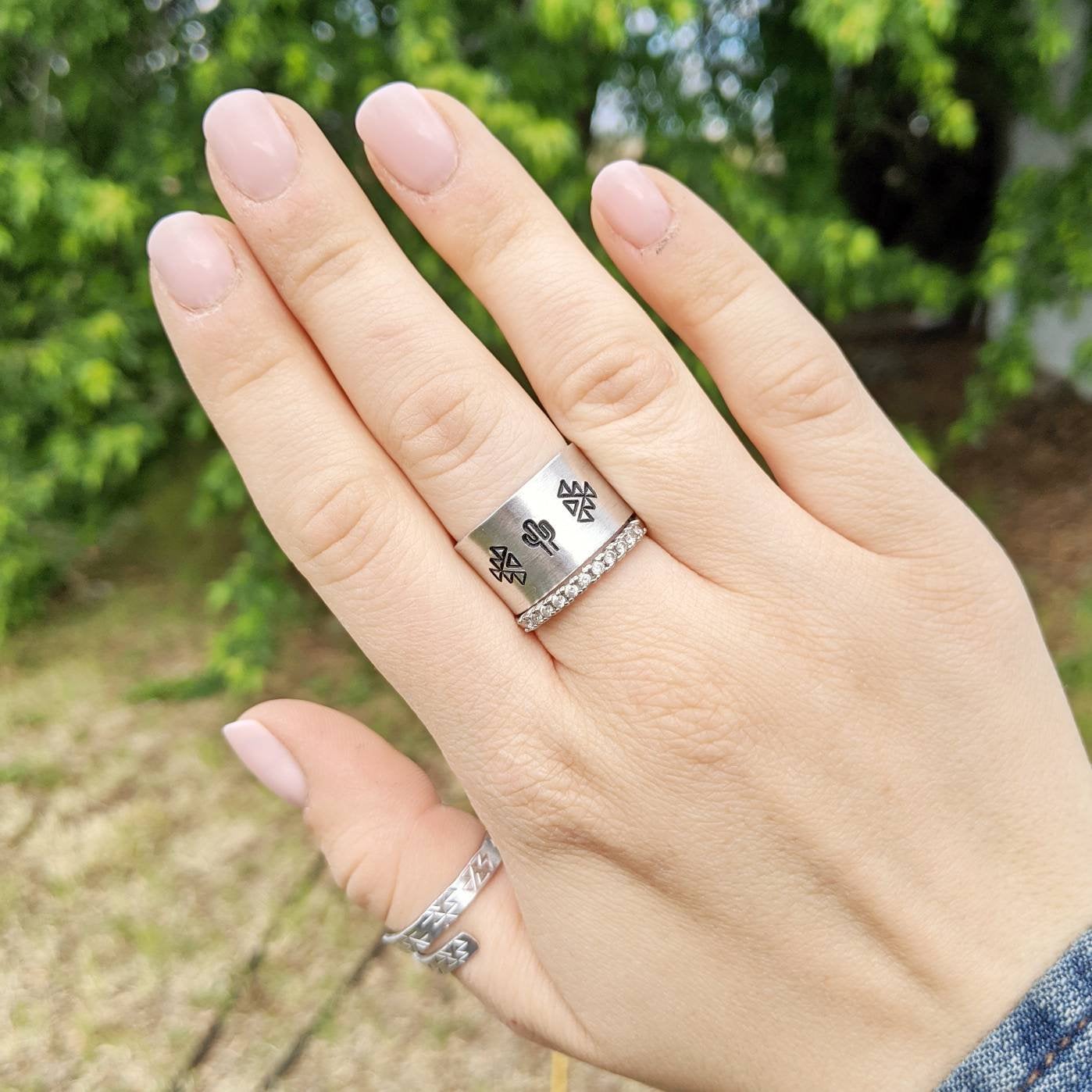 Wide Aztec Cactus Ring