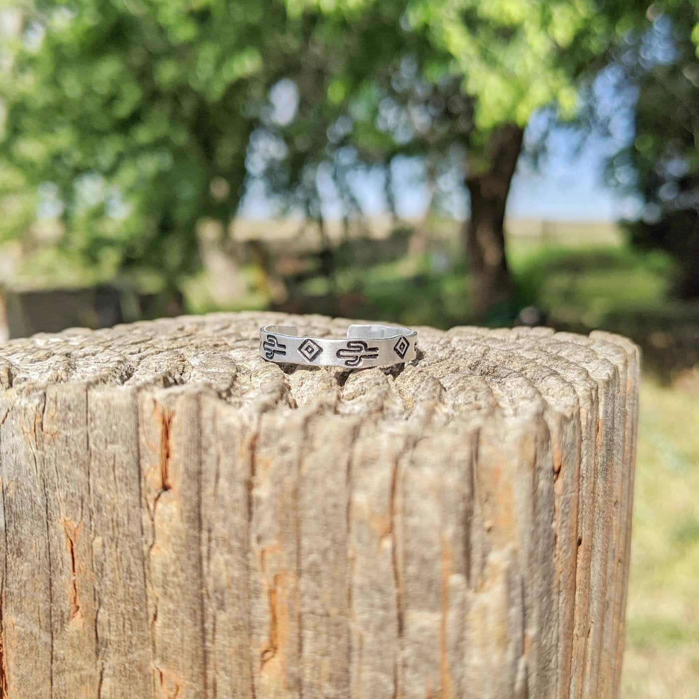 Cactus Diamond Print Ring