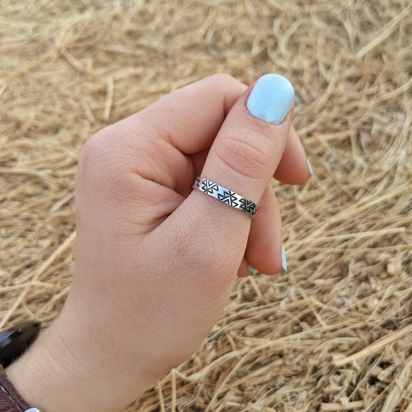 Aztec Print Stacker Ring