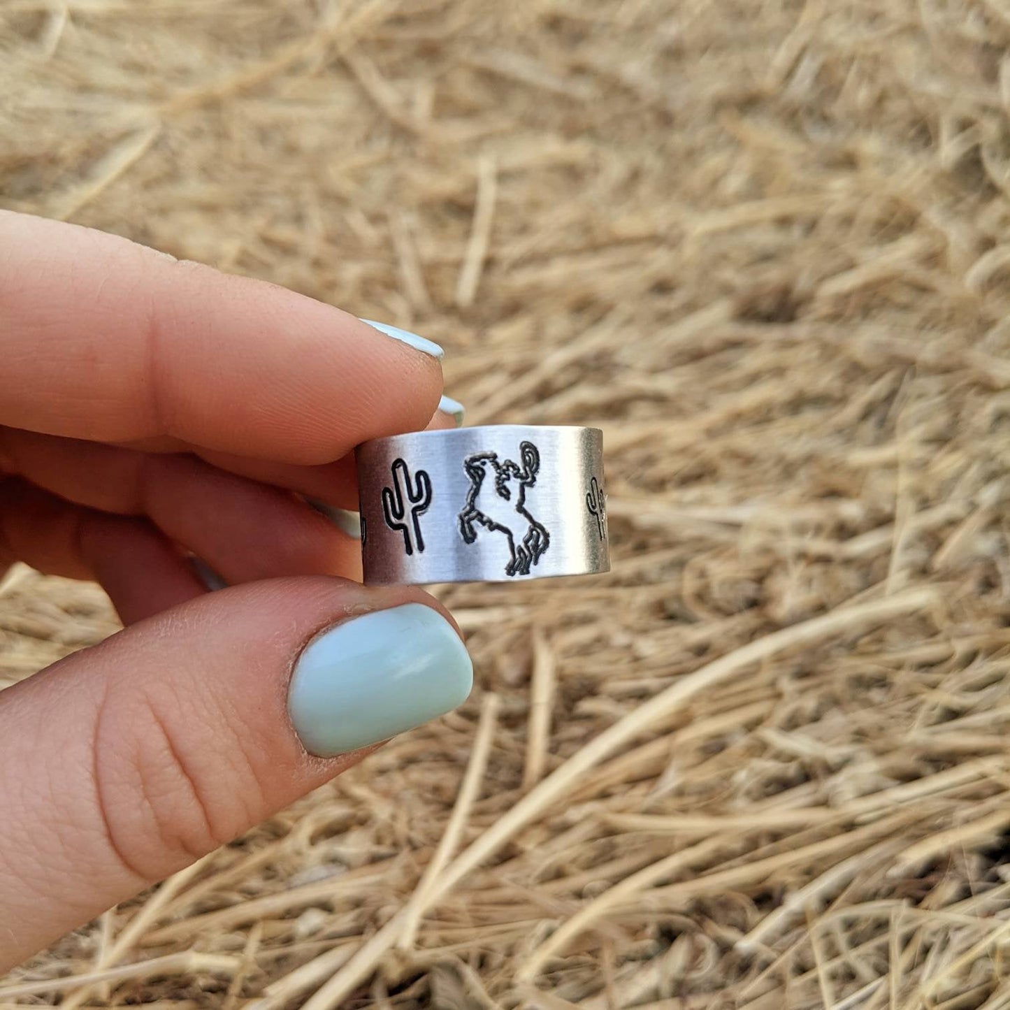 Rodeo Cowboy Cactus Wide Ring