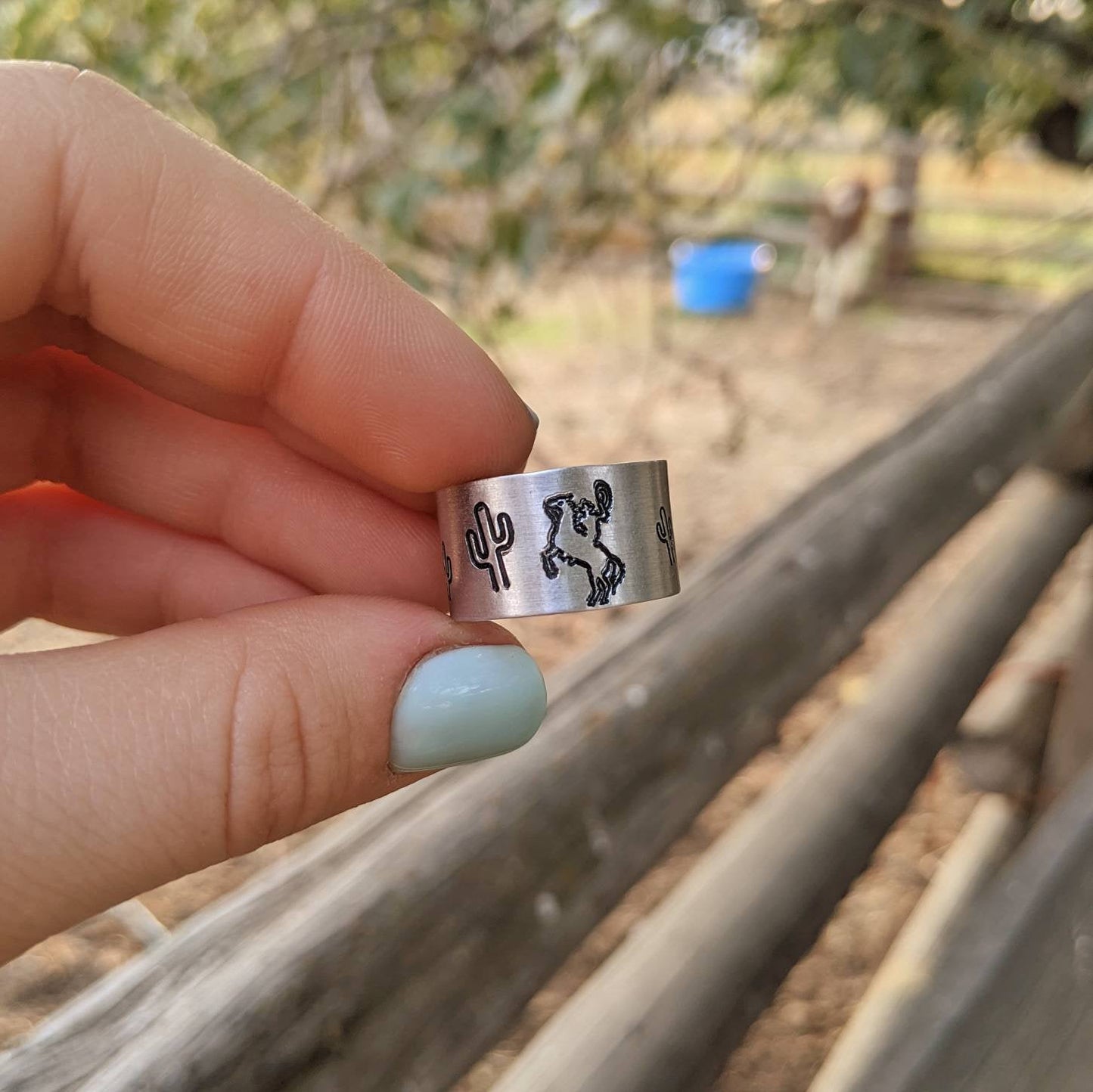 Rodeo Cowboy Cactus Wide Ring
