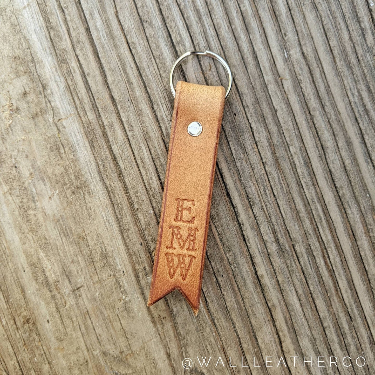Customized Monogram Leather Keychain