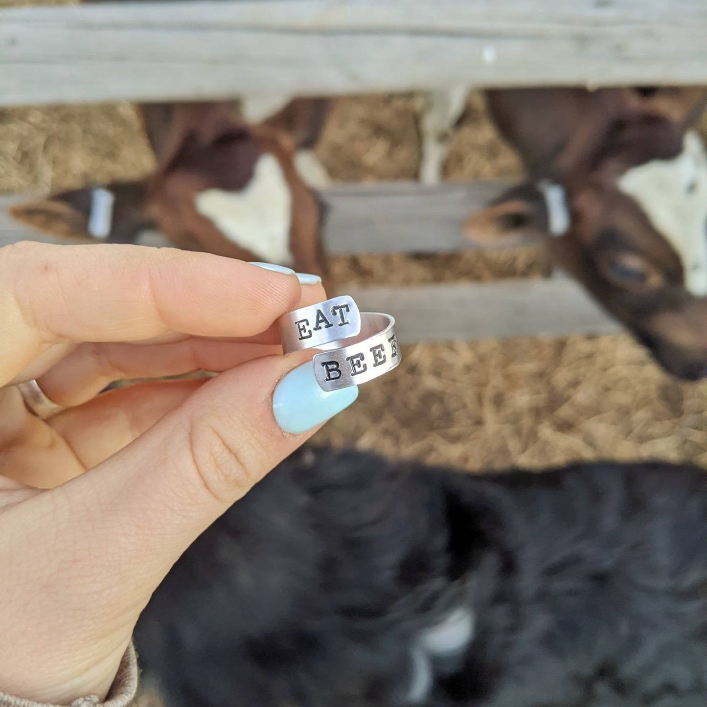 Eat Beef Wrap Ring Typewriter