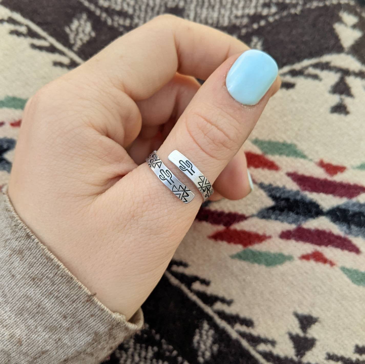Aztec Cactus Wrap Ring