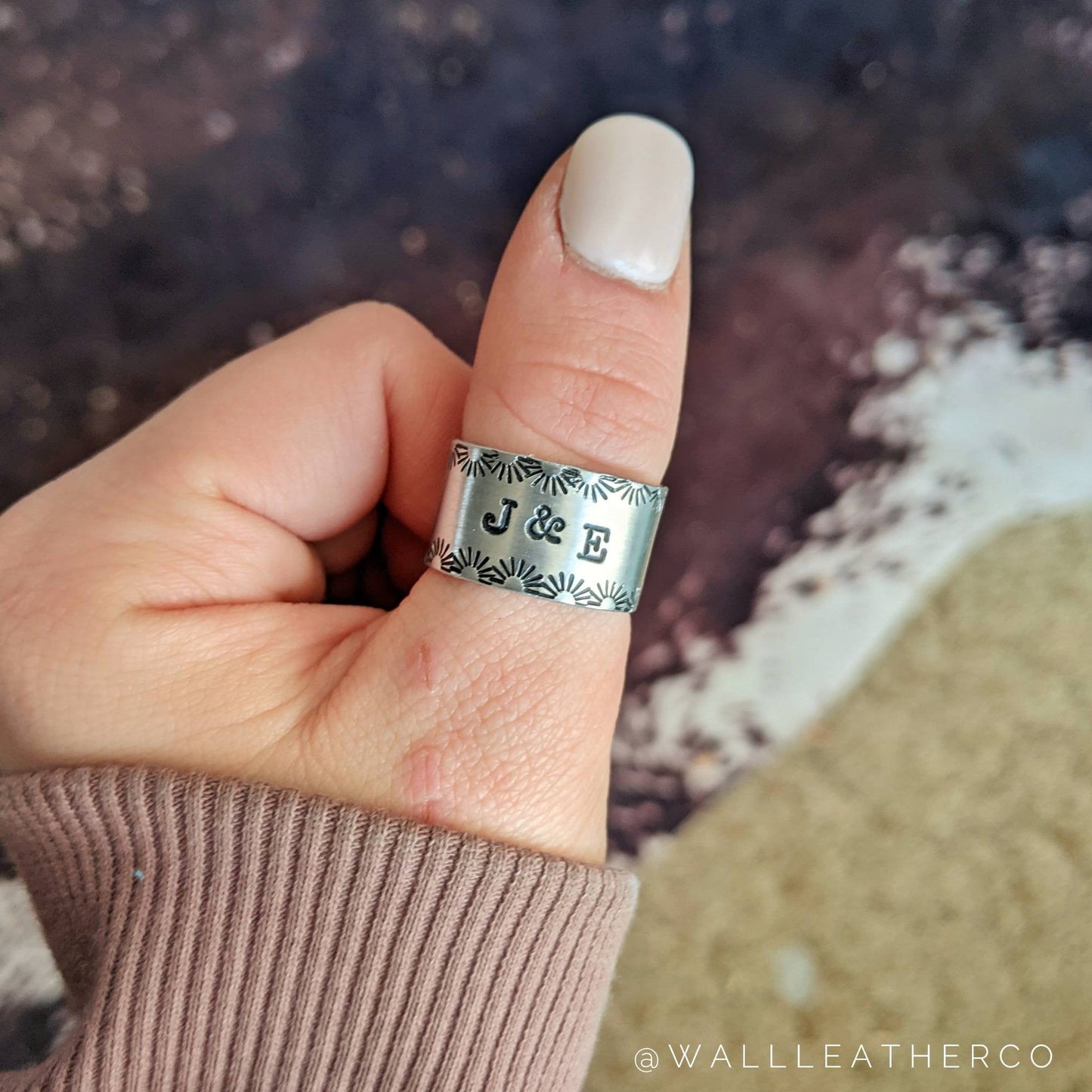 Personalized Initials Western Ring