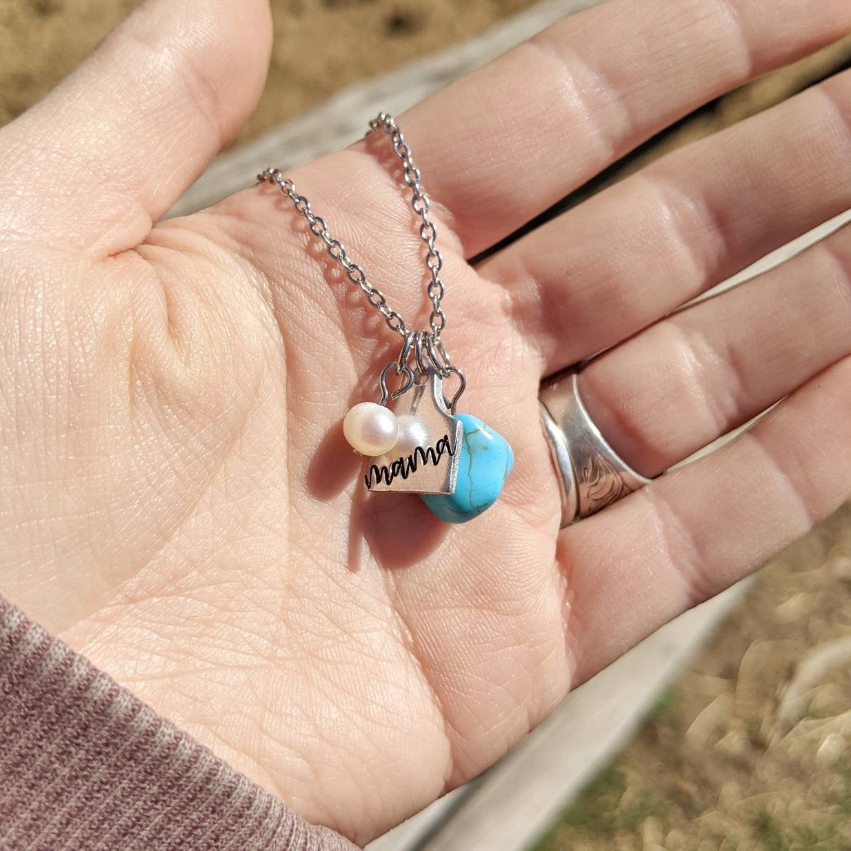 Mother's Cattle Ear Tag Necklace