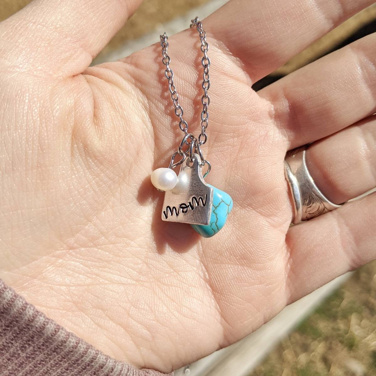 Mother's Cattle Ear Tag Necklace