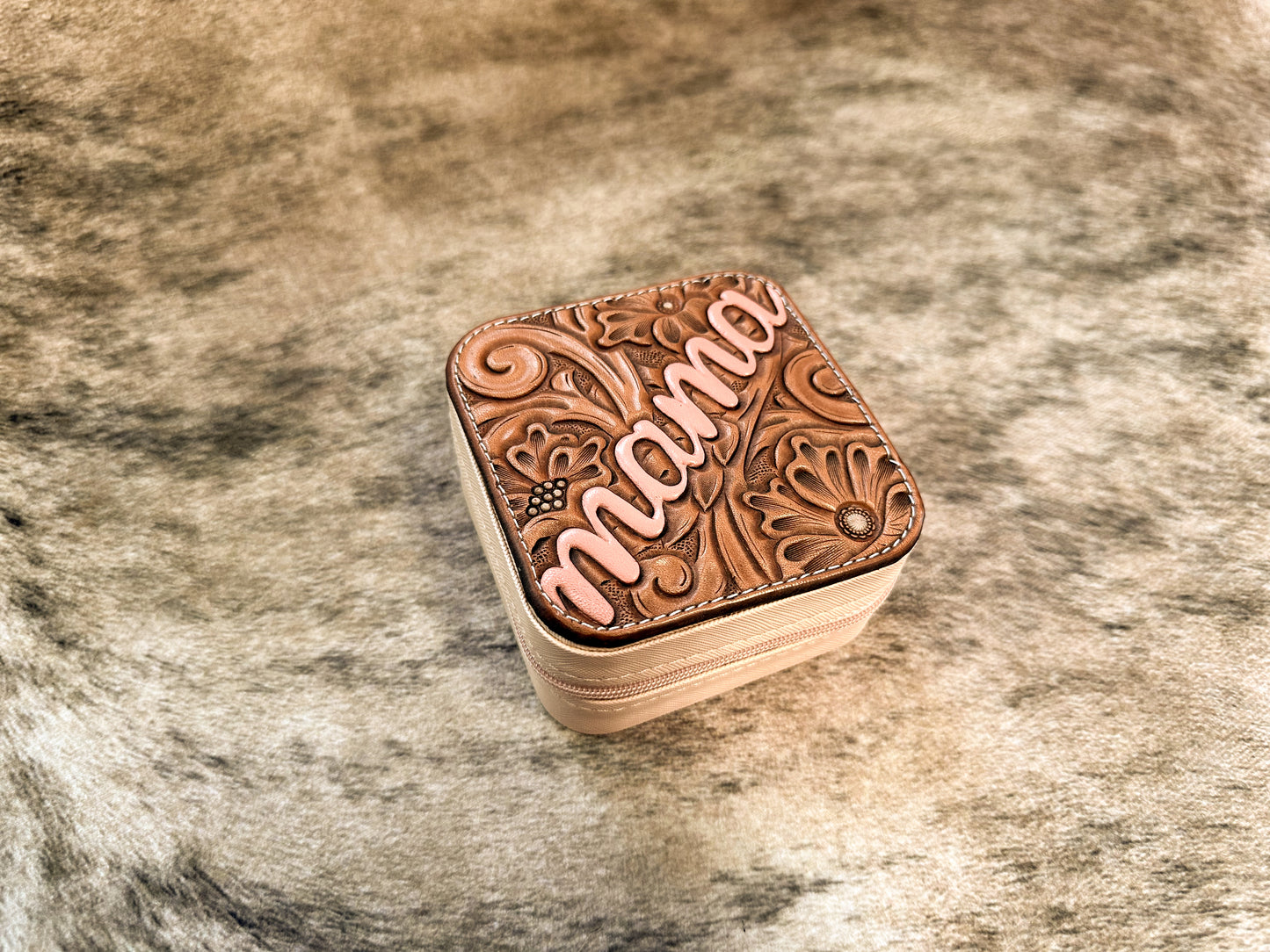 Mama Tooled Leather Jewelry Box