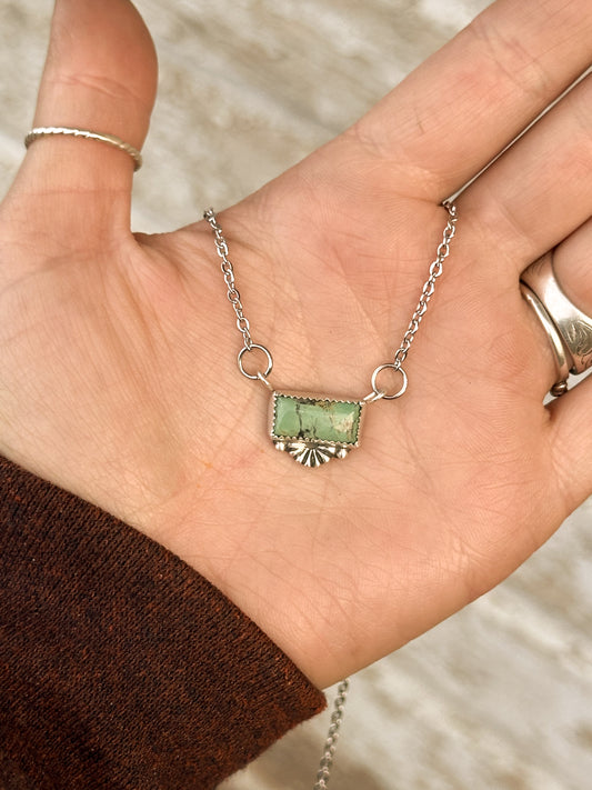 Green Turquoise & Sterling Silver Necklace