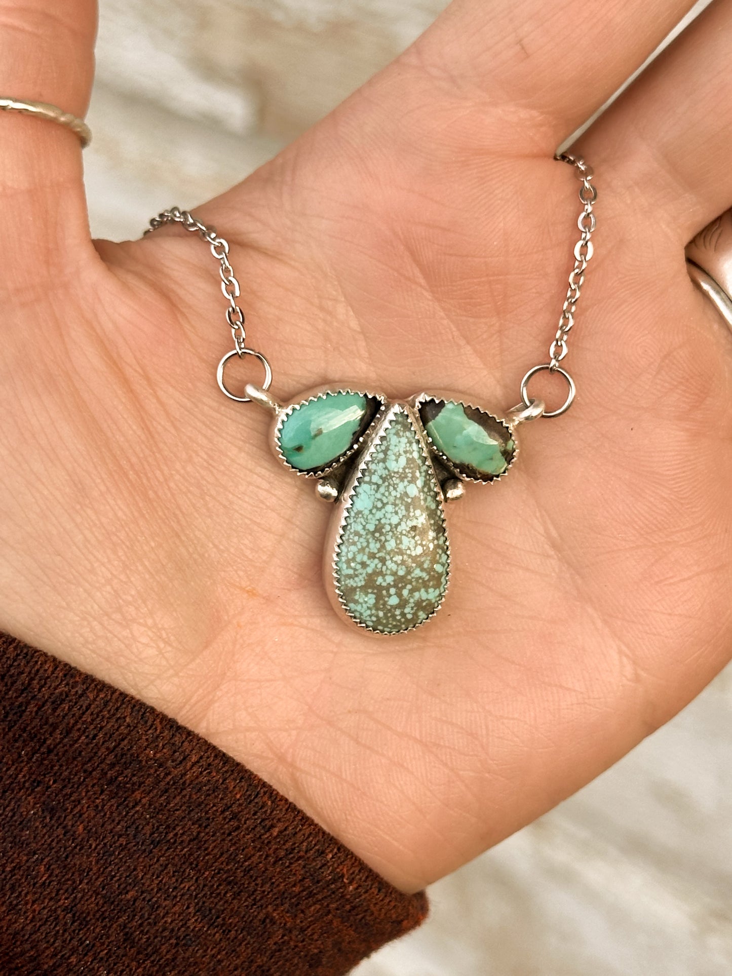 Number 8 & Carico Turquoise & Sterling Silver Necklace