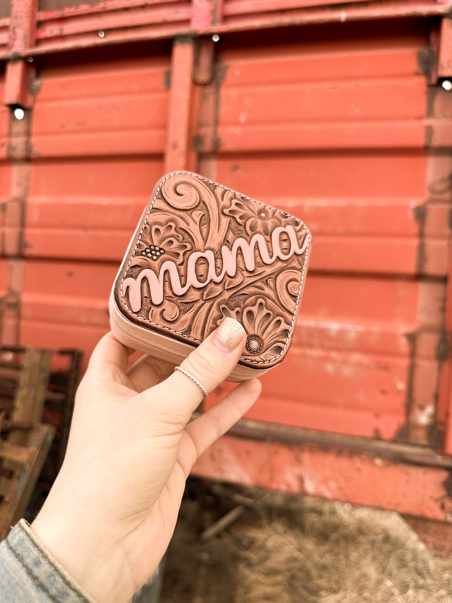 Mama Tooled Leather Jewelry Box