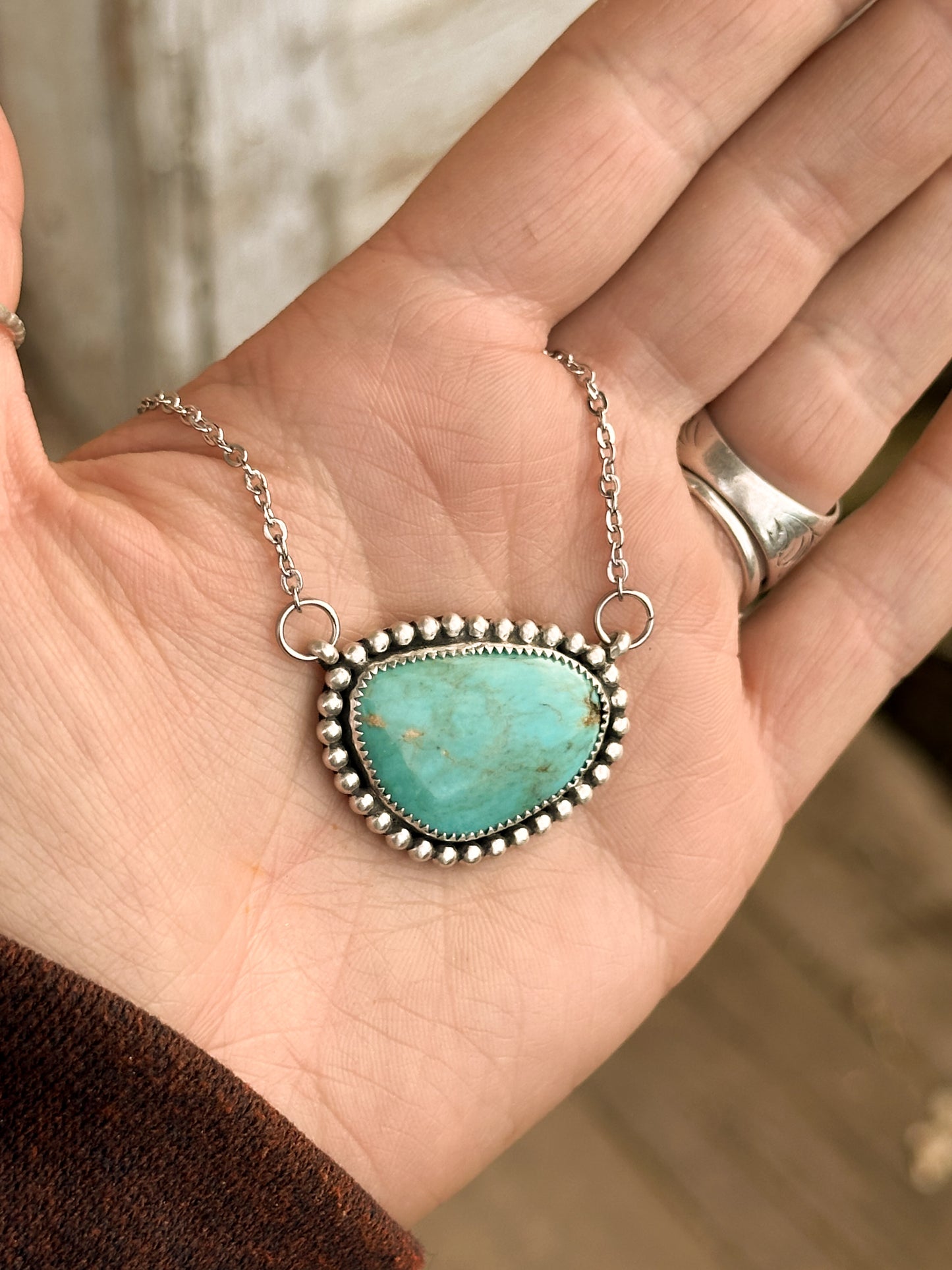 Baja Turquoise & Sterling Silver Statement Necklace