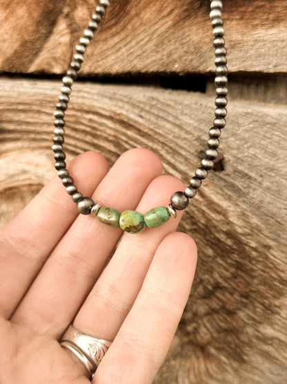 Faux Navajo Pearl & Turquoise Necklace