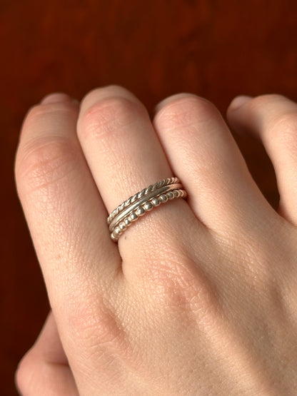 Sterling Silver Stacking Rings - Set of 3