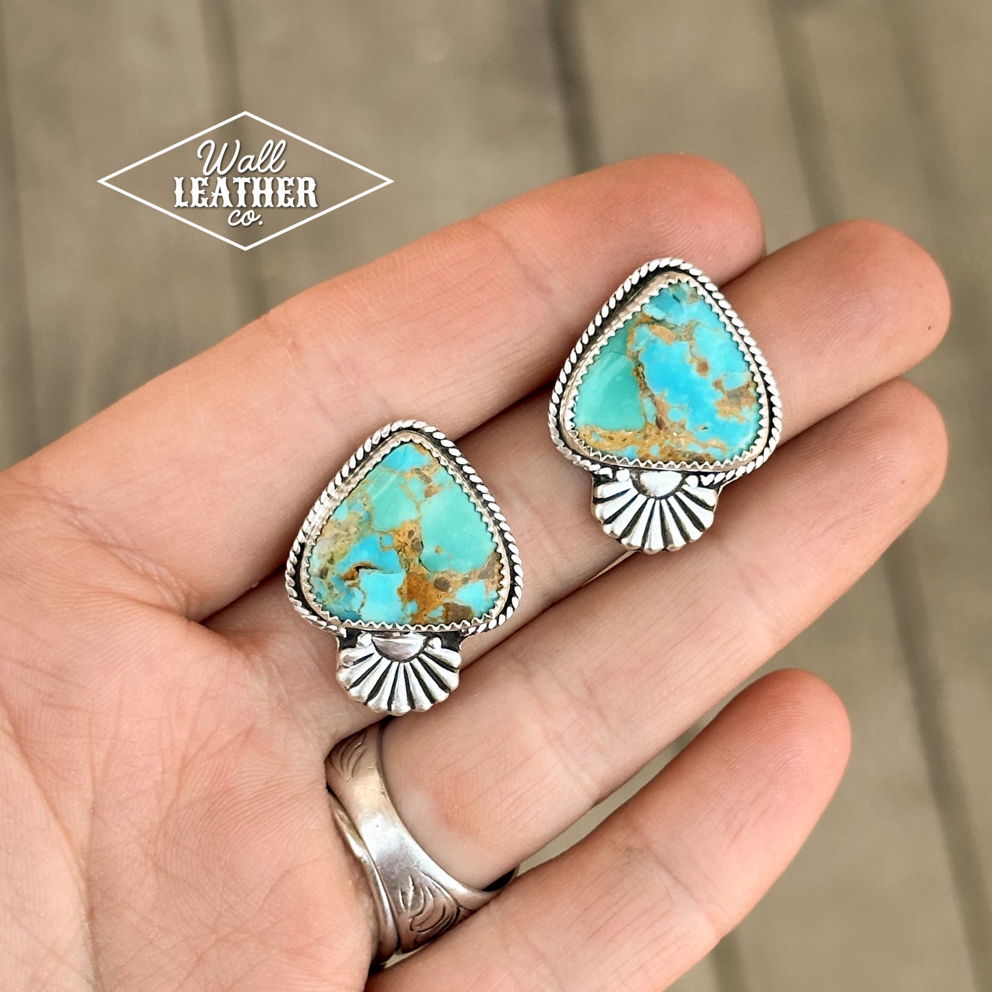 Kingman Turquoise & Sterling Silver Stud Earrings